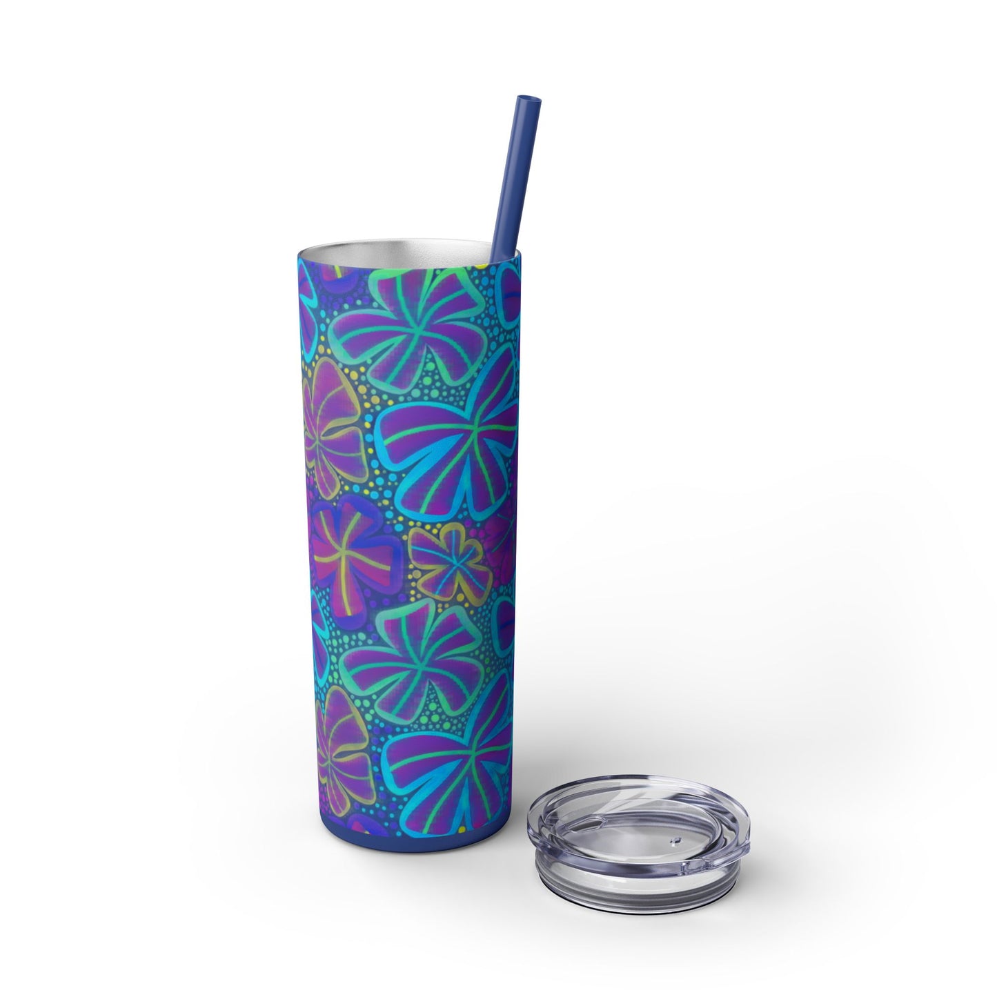 Pastel Butterfly Tumbler, 20oz Drinkware, Spring Decor, Cute Gift for Her, Eco-Friendly Cup, Floral Water Bottle