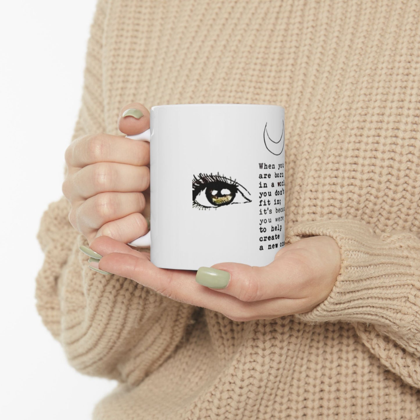Inspirational Quotes Ceramic Mug, Born to Stand Out Motivational Coffee Cup, Unique Gift for Creatives, 11oz & 15oz Sizes, Perfect for Home or Office