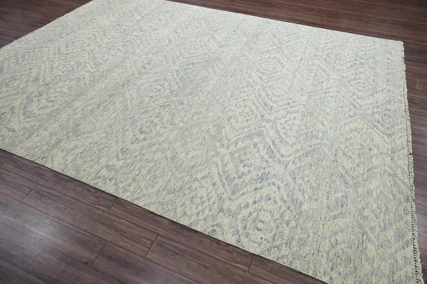 Multi Size Gray LoomBloom Hand Knotted Transitional All-Over Oushak 100% Wool Oriental Area Rug-4