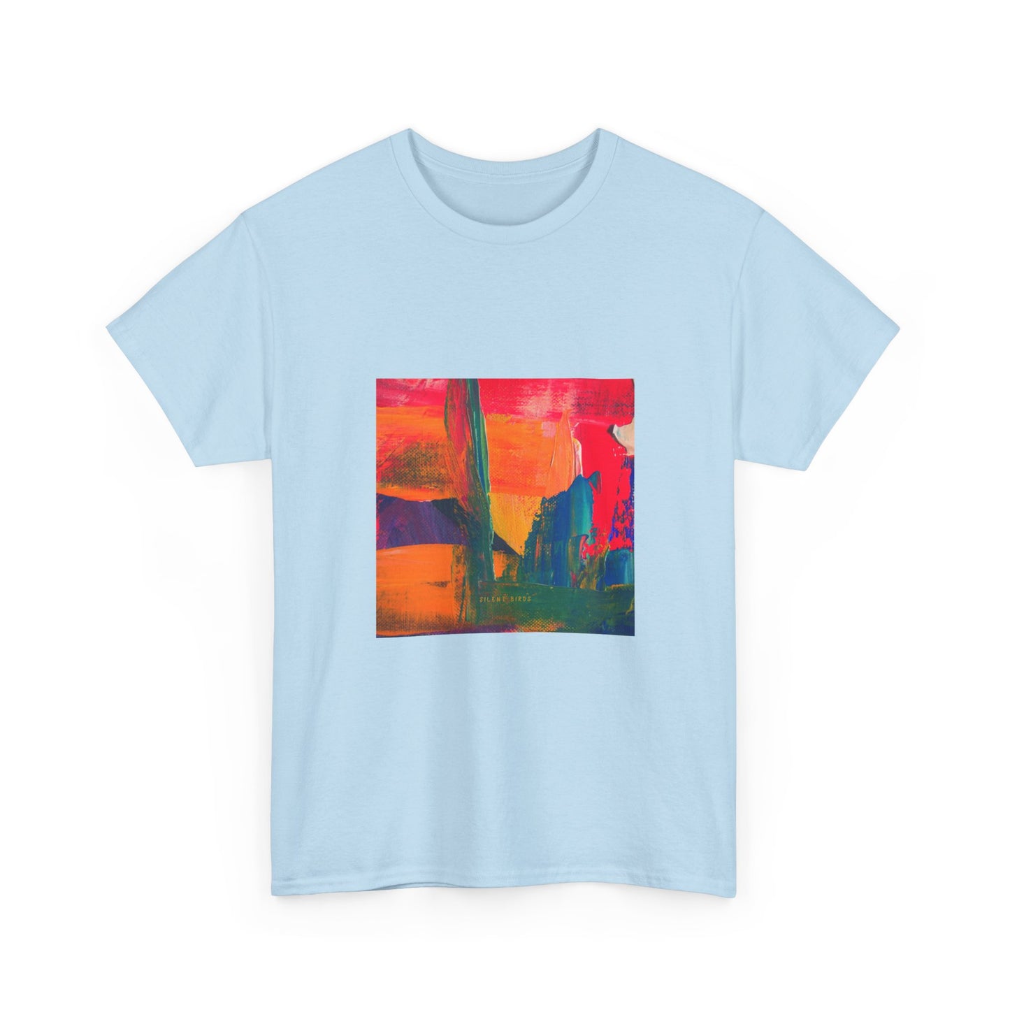 Vibrant Art Bird of Paradise Painting Tee for Creative Souls, Unisex Heavy Cotton T-Shirt, Artistic Gift