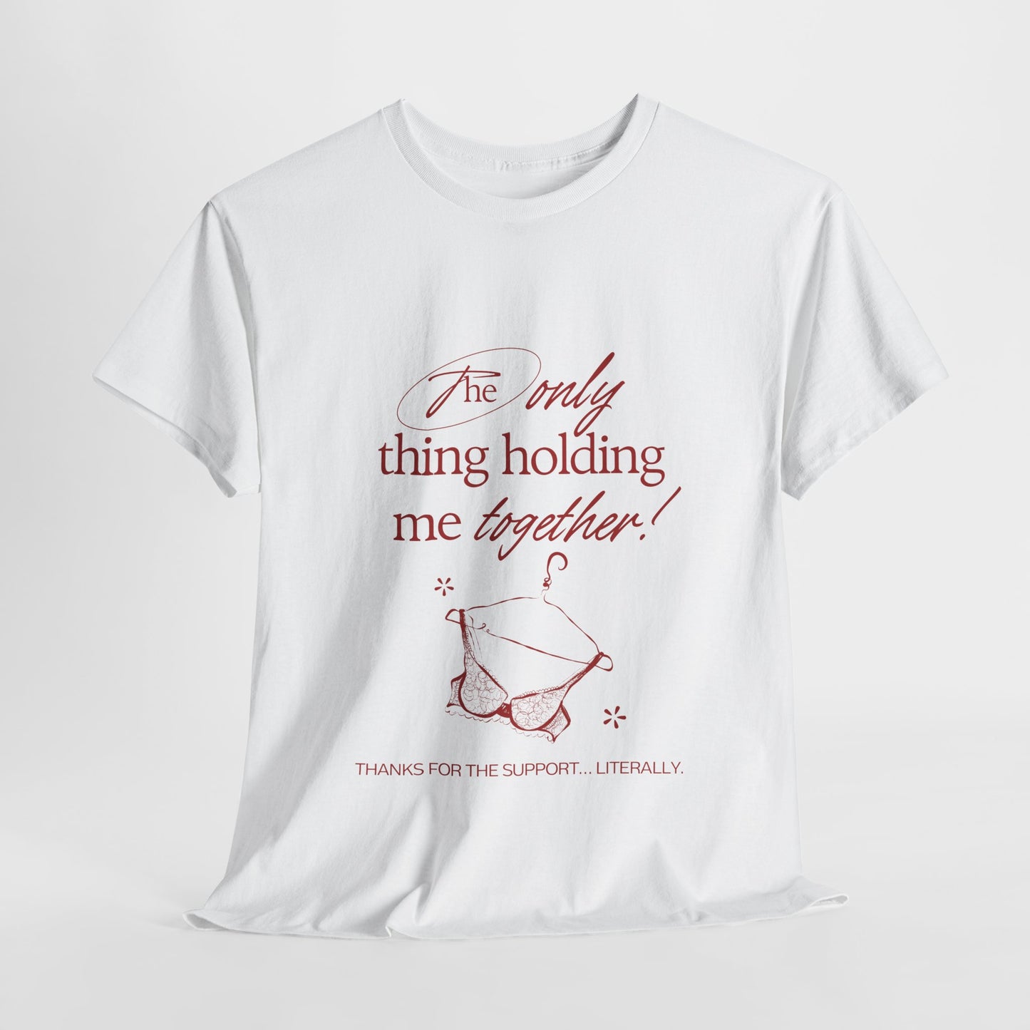 "Holding It Together" Unisex Heavy Cotton Tee: Funny Gift for Friends, Family, Self-Care, Casual Wear, Humor Shirts, Gift for Her