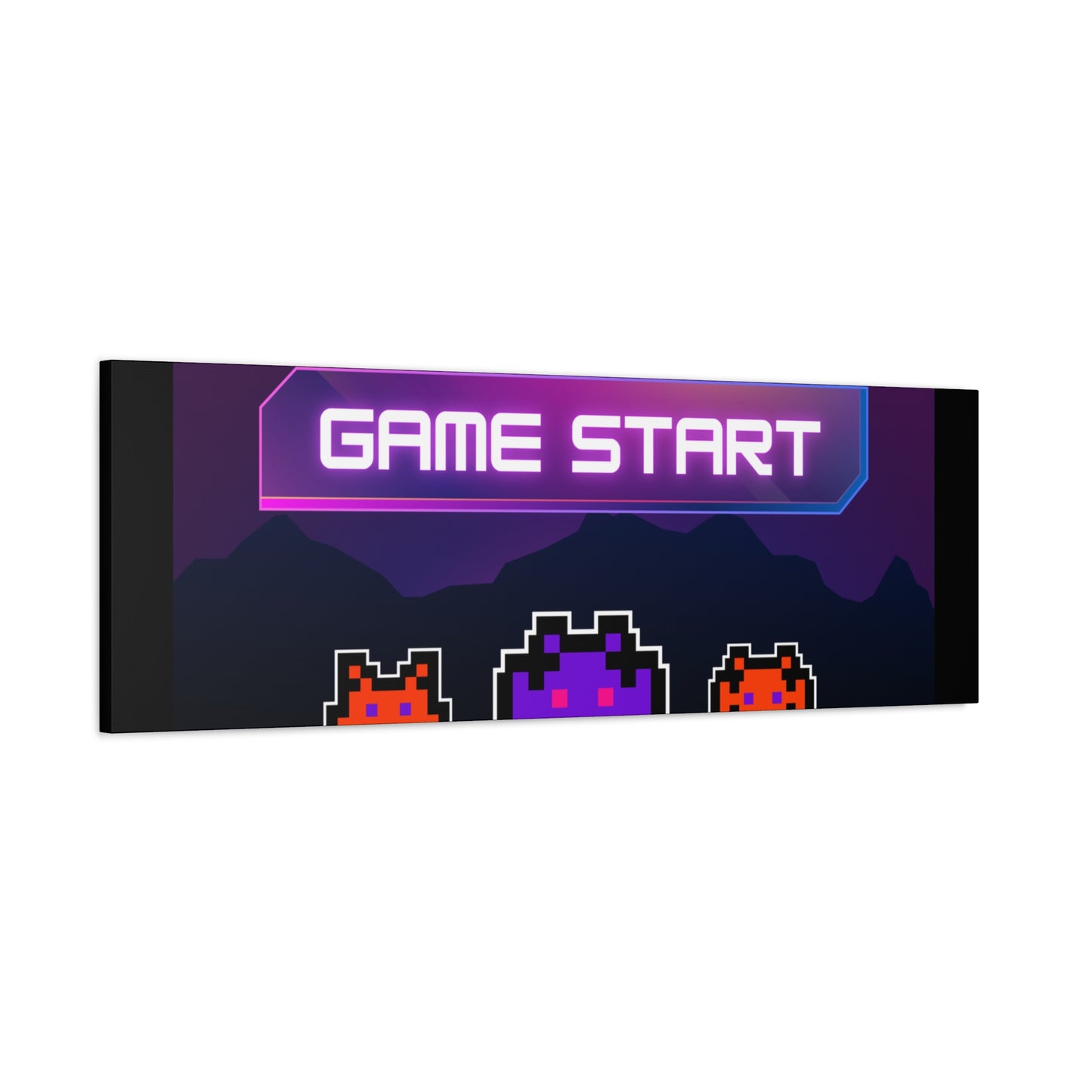Retro Game Start Canvas Art Print | 80s Gaming Wall Decor, Gamer Gift, Pixel Art, Nostalgic Artwork, Home Decor