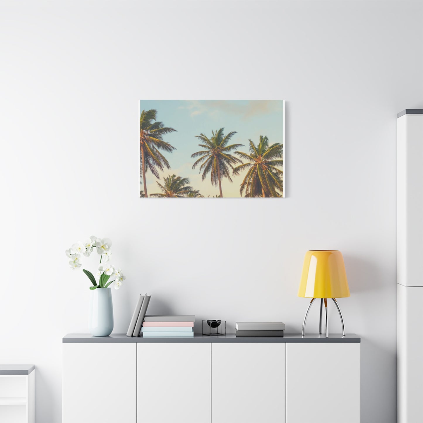 Tropical Palm Tree Canvas Print, City of Angeles Tropical Wall Art, Los Angeles Beach Decor, California Nature Photography, Home Decoration, Gift for Beach Lovers