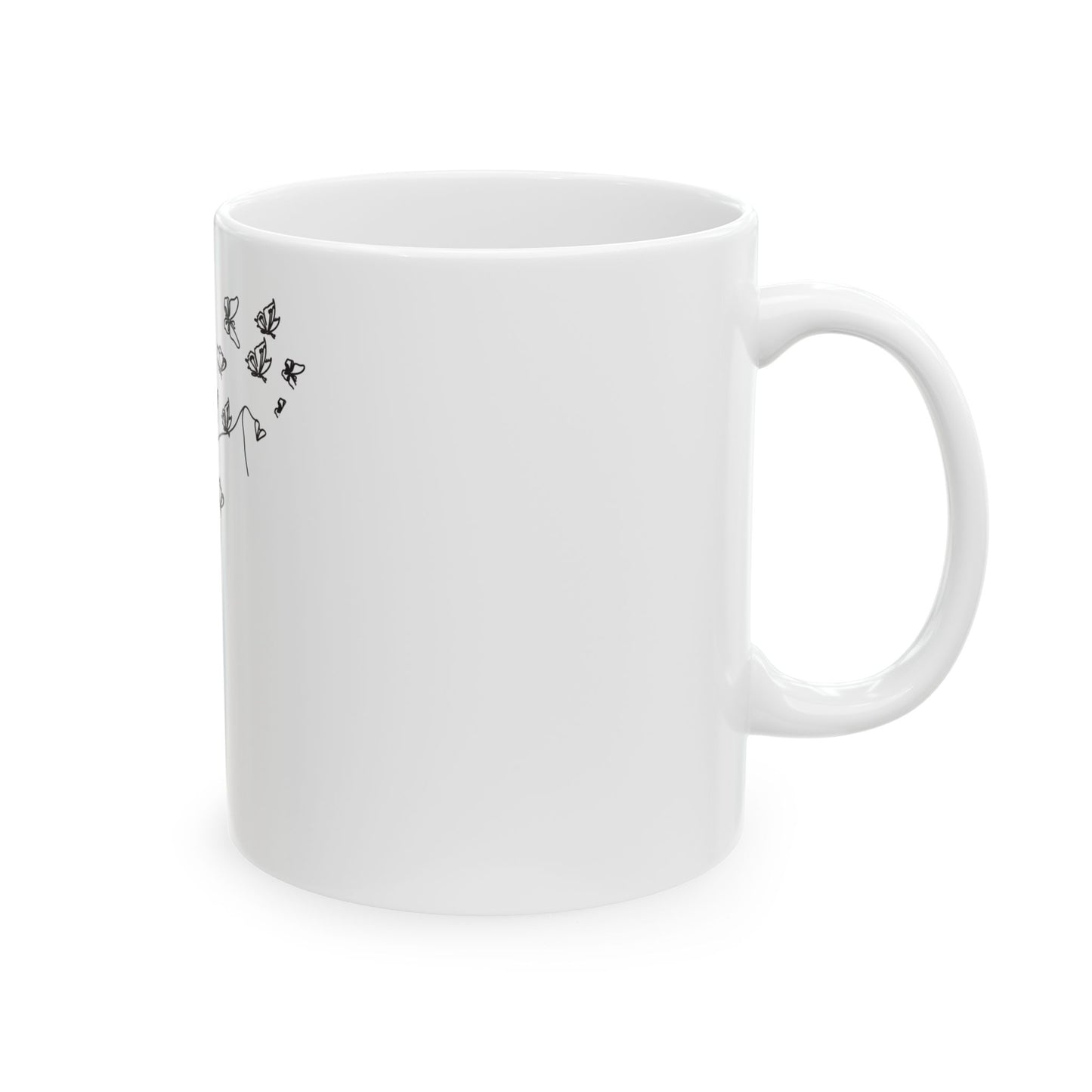 Butterfly Woman Art Ceramic Mug | Abstract Art Coffee Cup | Artistic Gift for Her | Minimalist Home Decor | Unique Mug | 11oz, 15oz Options