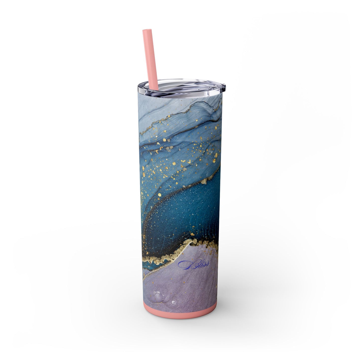 Elegant Blue Marble Skinny Tumbler, 20oz - Stylish Drinkware for Daily Use, Gifts, Celebrations, Eco-Friendly, Travel Mug