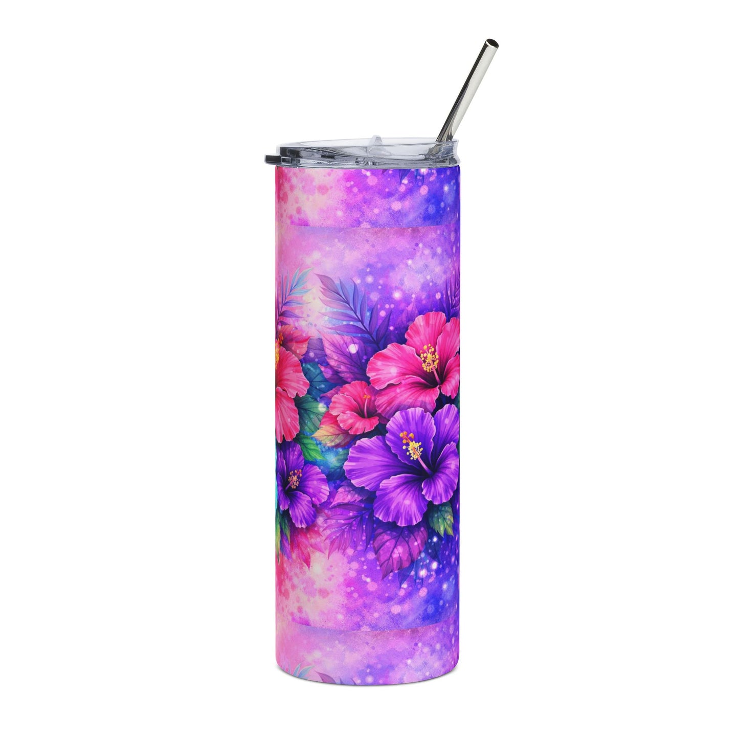Tropical Hibiscus Floral Tumbler | 20oz Stainless Steel Travel Cup