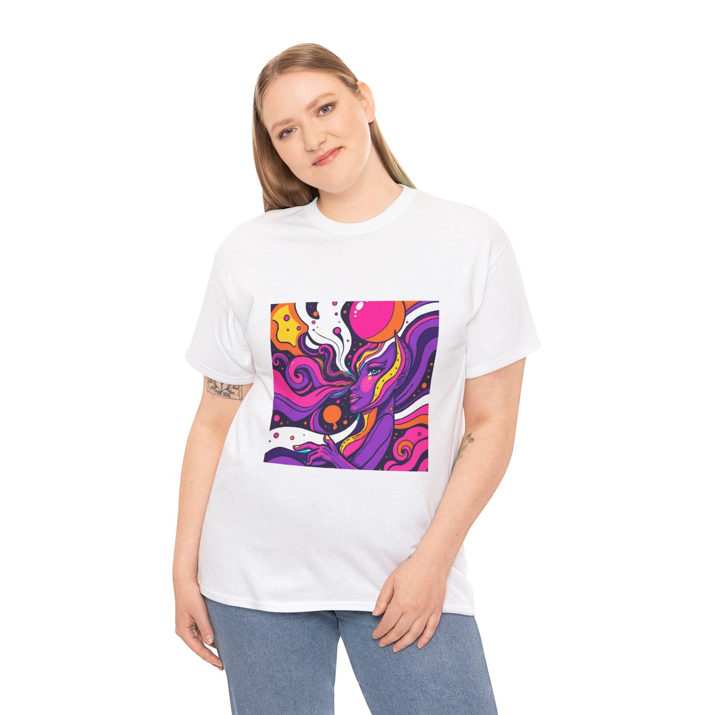 Vibrant Psychedelic Art Tee, Bohemian Graphic T-Shirt, Unisex Cotton Tee, Fashionable Casual Wear, Perfect Gift for Art Lovers