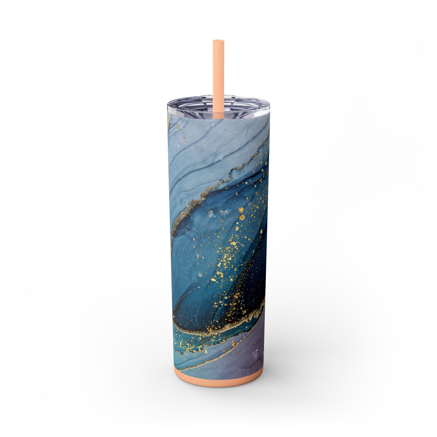 Elegant Blue Marble Skinny Tumbler, 20oz - Stylish Drinkware for Daily Use, Gifts, Celebrations, Eco-Friendly, Travel Mug