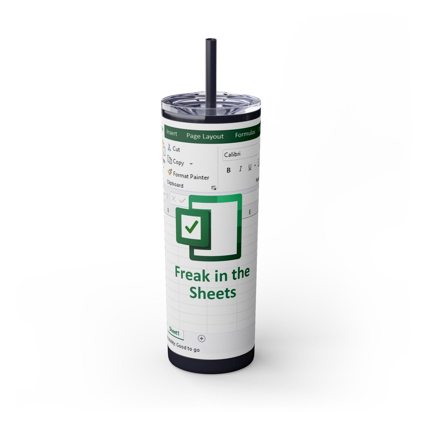 Freak in the Sheets Spreadsheet Themed Tumbler, 20oz Gift for Students, Accountants, Office Humor, Funny Drinkware