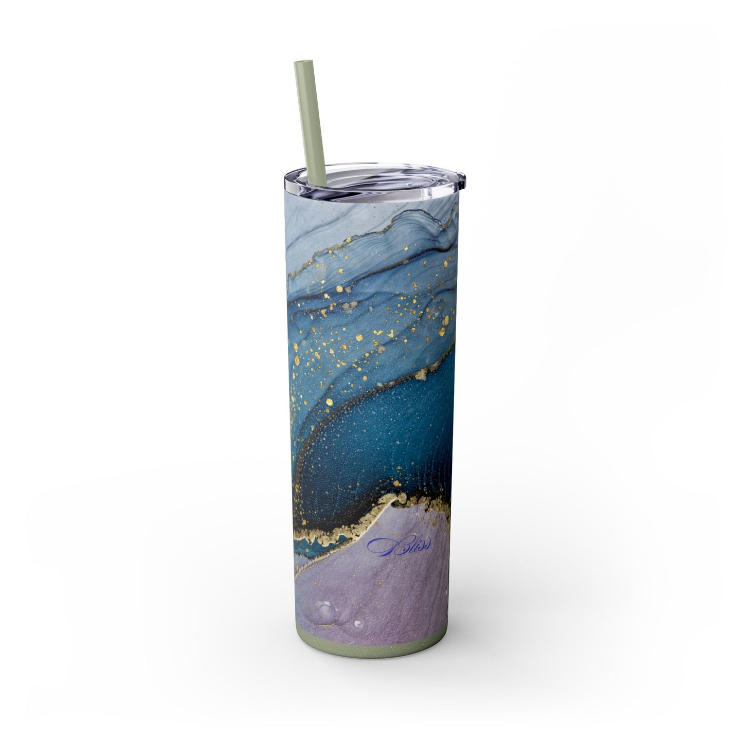 Elegant Blue Marble Skinny Tumbler, 20oz - Stylish Drinkware for Daily Use, Gifts, Celebrations, Eco-Friendly, Travel Mug