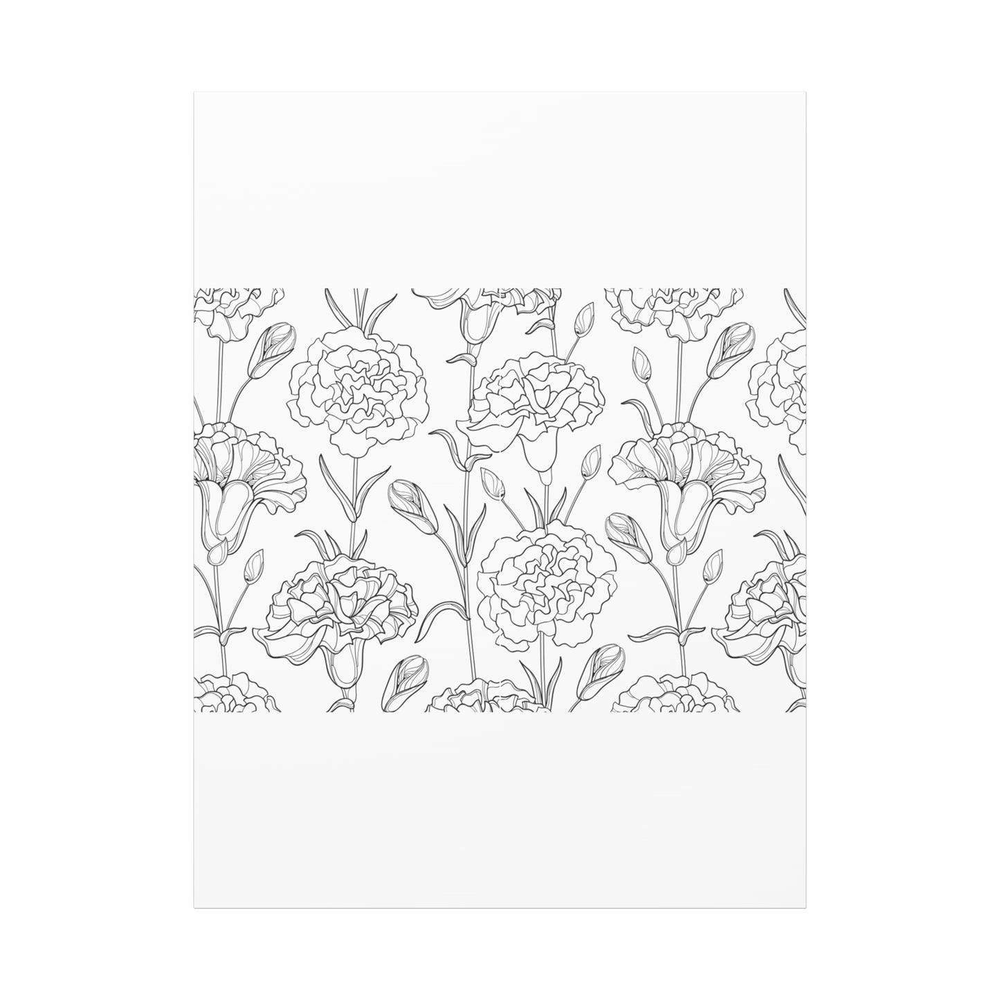 Floral Canvas Art, Stretched Wall Decor, Home Gift, Botanical Print, Modern Design, Matte Finish