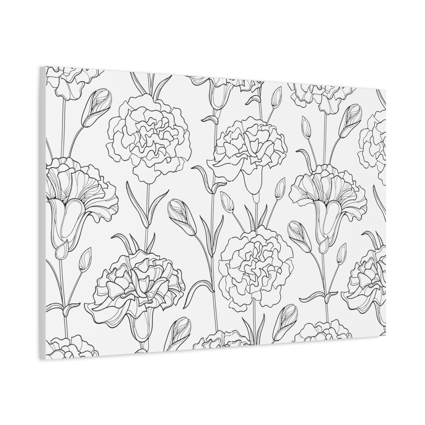 Floral Canvas Art, Stretched Wall Decor, Home Gift, Botanical Print, Modern Design, Matte Finish