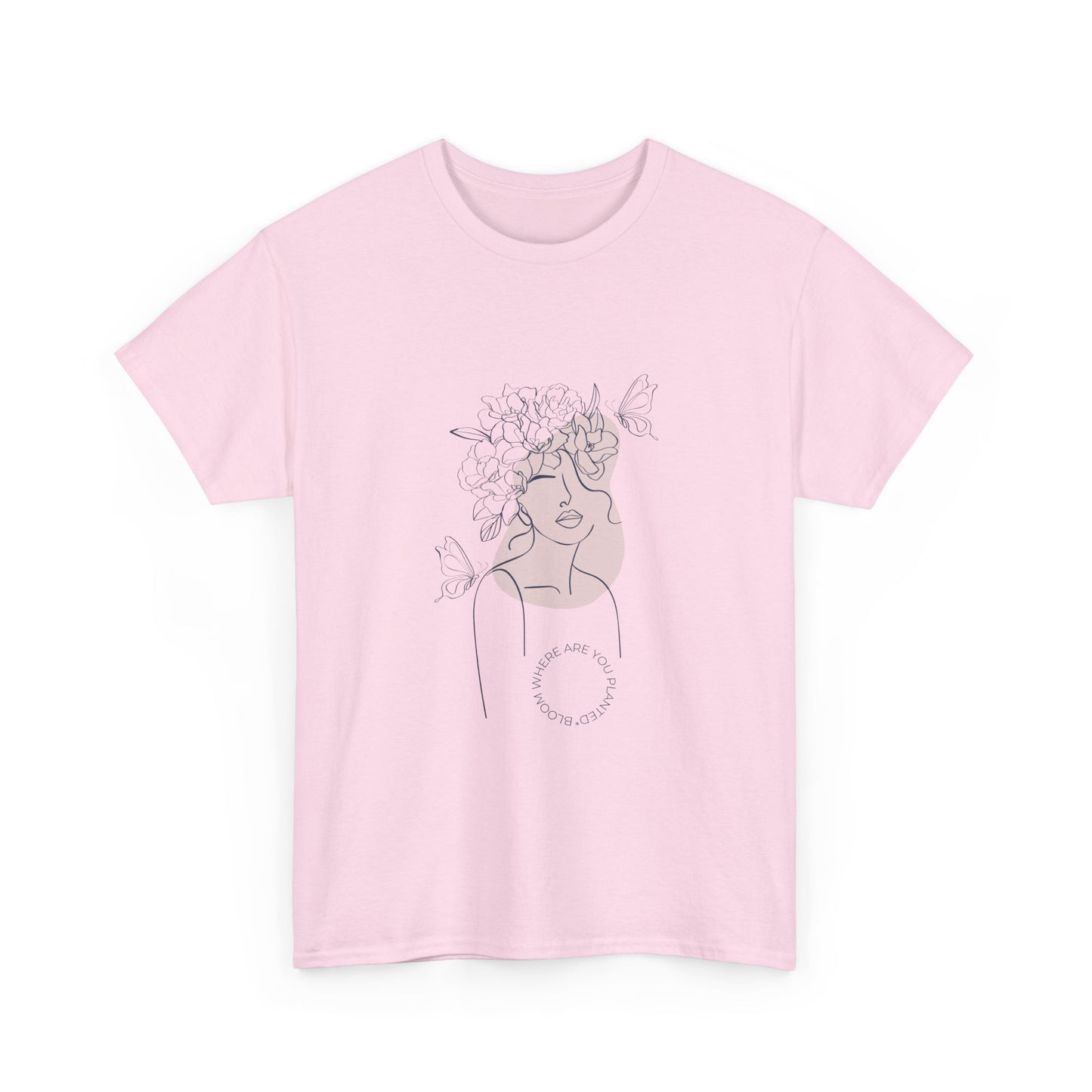 Bloom Where You Are Planted Chic Inspirational Quote Tee, Inspirational Cotton T-Shirt, Casual Graphic Tee, Vintage Style Unisex Shirt, Gift for Her