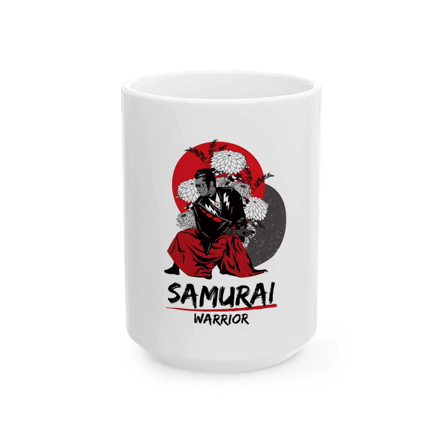Cool Samurai Warrior Ceramic Mug, 11oz/15oz Coffee Cup, Japanese Art Drinkware, Unique Gift for Warriors, Anime Lovers, Birthday Present