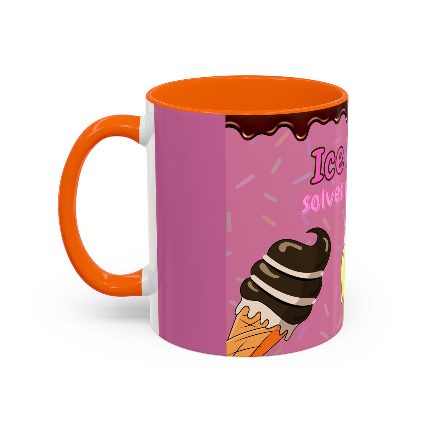 Ice Cream Solves Everything Coffee Mug - Fun Beverage Cup for Ice Cream Lovers, Gift for Holidays, Birthday, Summer