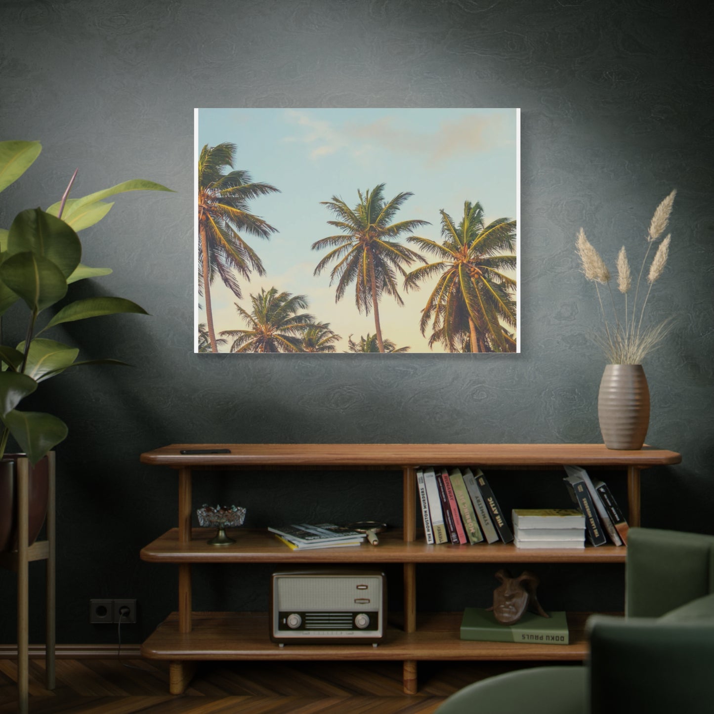 Tropical Palm Tree Canvas Print, City of Angeles Tropical Wall Art, Los Angeles Beach Decor, California Nature Photography, Home Decoration, Gift for Beach Lovers