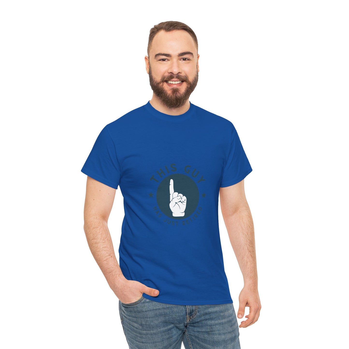This Guy Has Just Retired Retirement Celebration Unisex Heavy Cotton Tee | Funny Gift for Retirees, Casual Wear, Retirement Party, Humor Shirt, Comfy Gift Idea