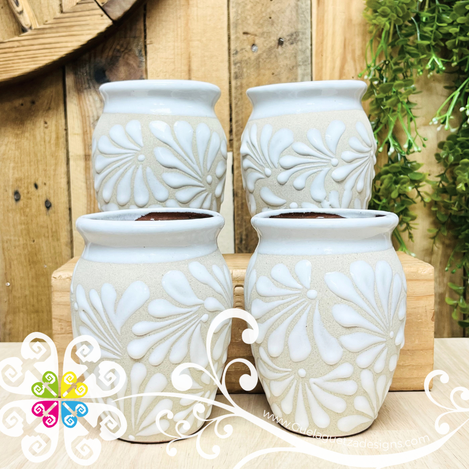 White Espiga Pato Pitcher Set - 4 Cantaritos
