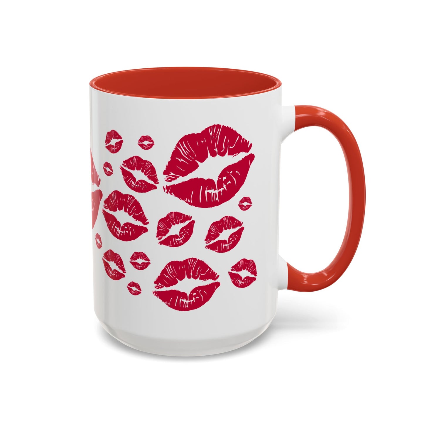 Kiss Mark Accent Coffee Mug - Romantic Gift, Valentine's Day Mug, Cute Coffee Cup, Fun Kitchen Decor, Stylish Drinkware