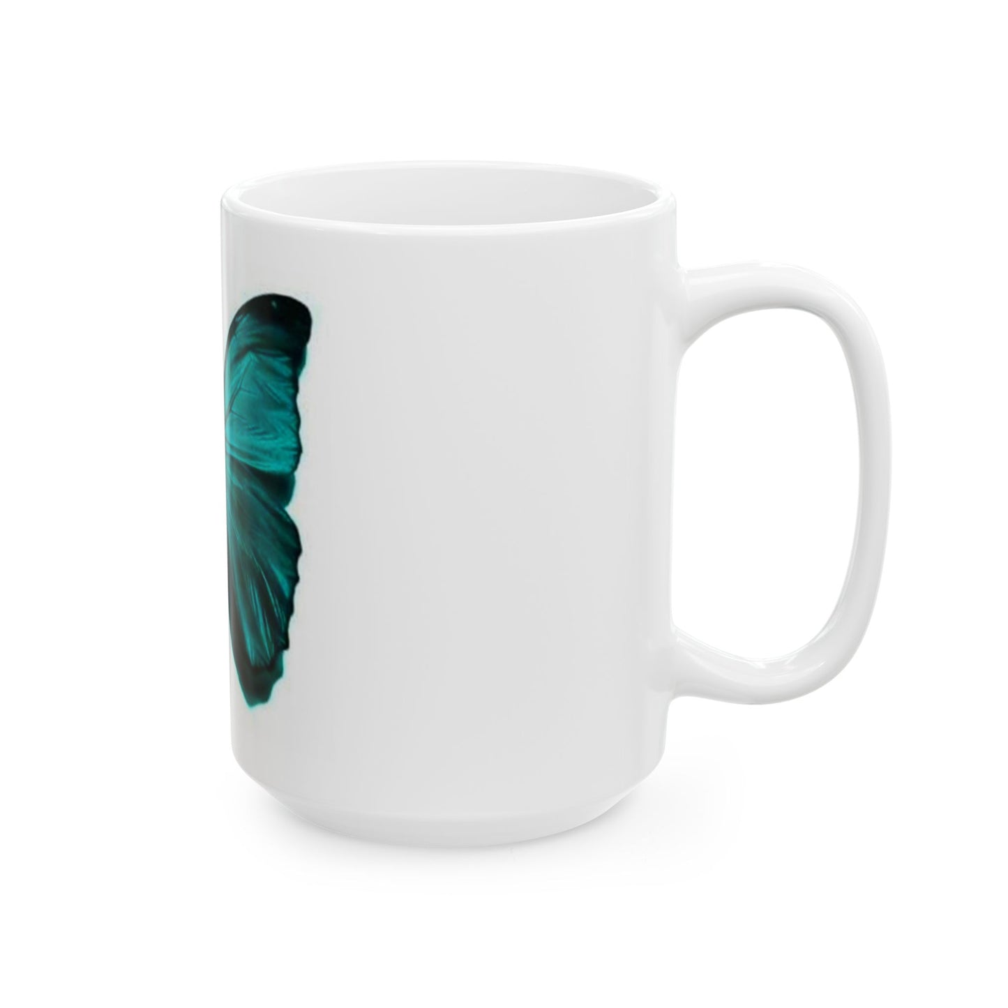 Beautiful Turquoise Butterfly Ceramic Mug - 11oz & 15oz, Nature Lover Gift, Decorative Drinkware, Boho Kitchen Decor, Birthday Present