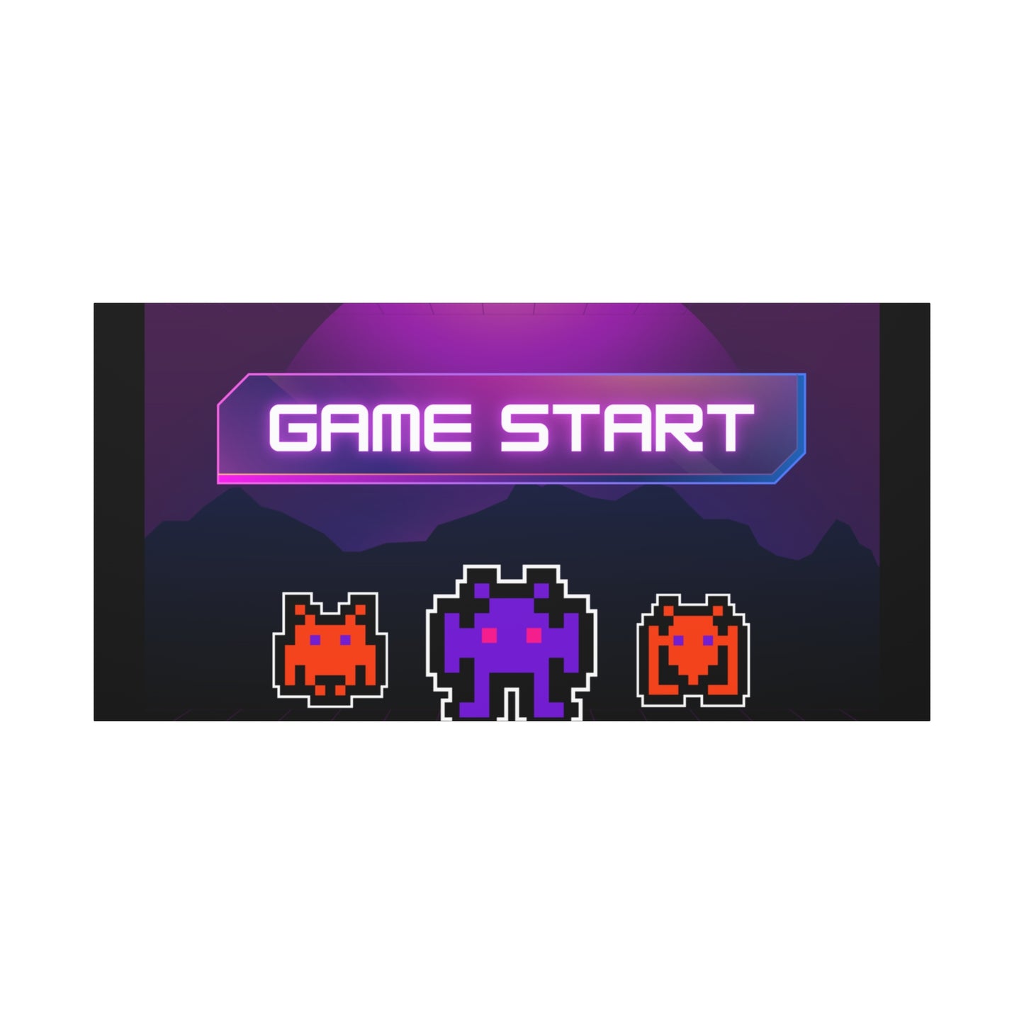 Retro Game Start Canvas Art Print | 80s Gaming Wall Decor, Gamer Gift, Pixel Art, Nostalgic Artwork, Home Decor