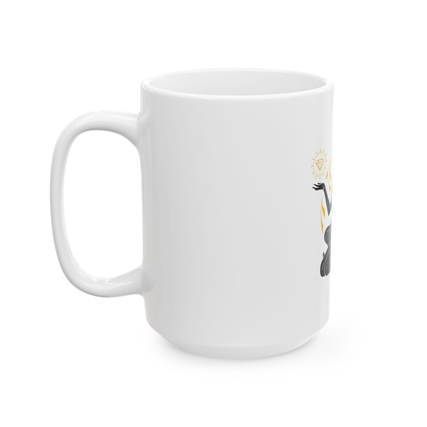 Meditative Goddess Ceramic Mug | Yoga Lover Gift, Inspirational Drinkware, Spiritual Home Decor, Mindfulness Mug, Zen Gift