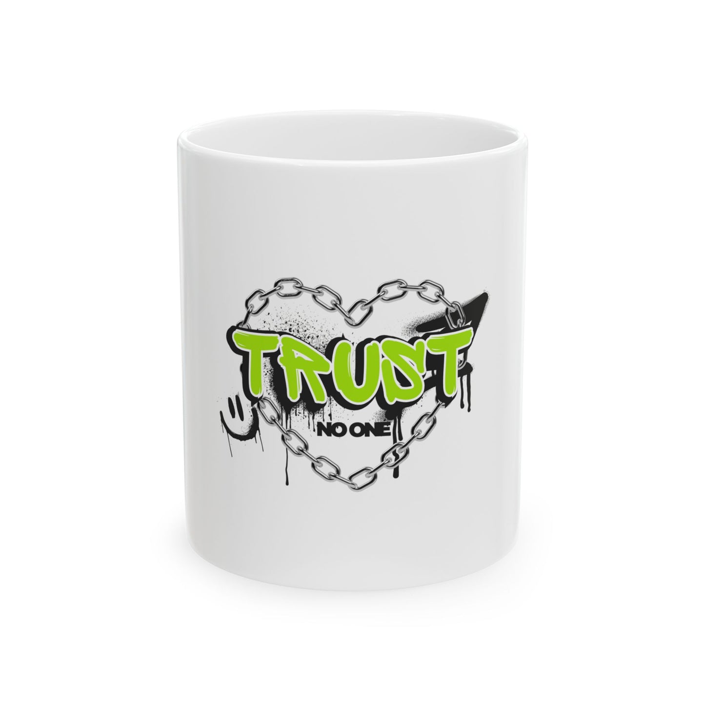 Trust No One Graffiti Art Ceramic Mug