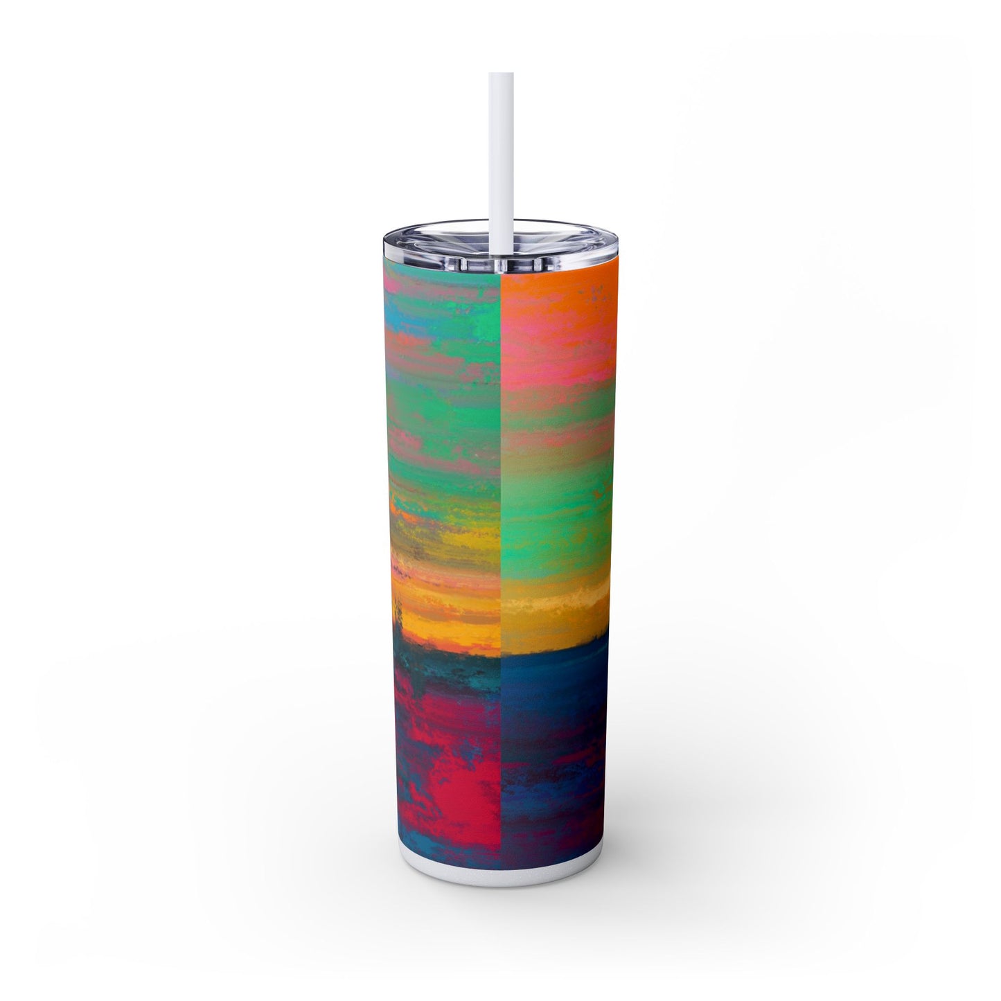 Colorful Ombre Skinny Tumbler with Straw, 20oz | Travel Mugs, Summer Drinkware, Beach Accessories, Gifts for Her, Eco-Friendly