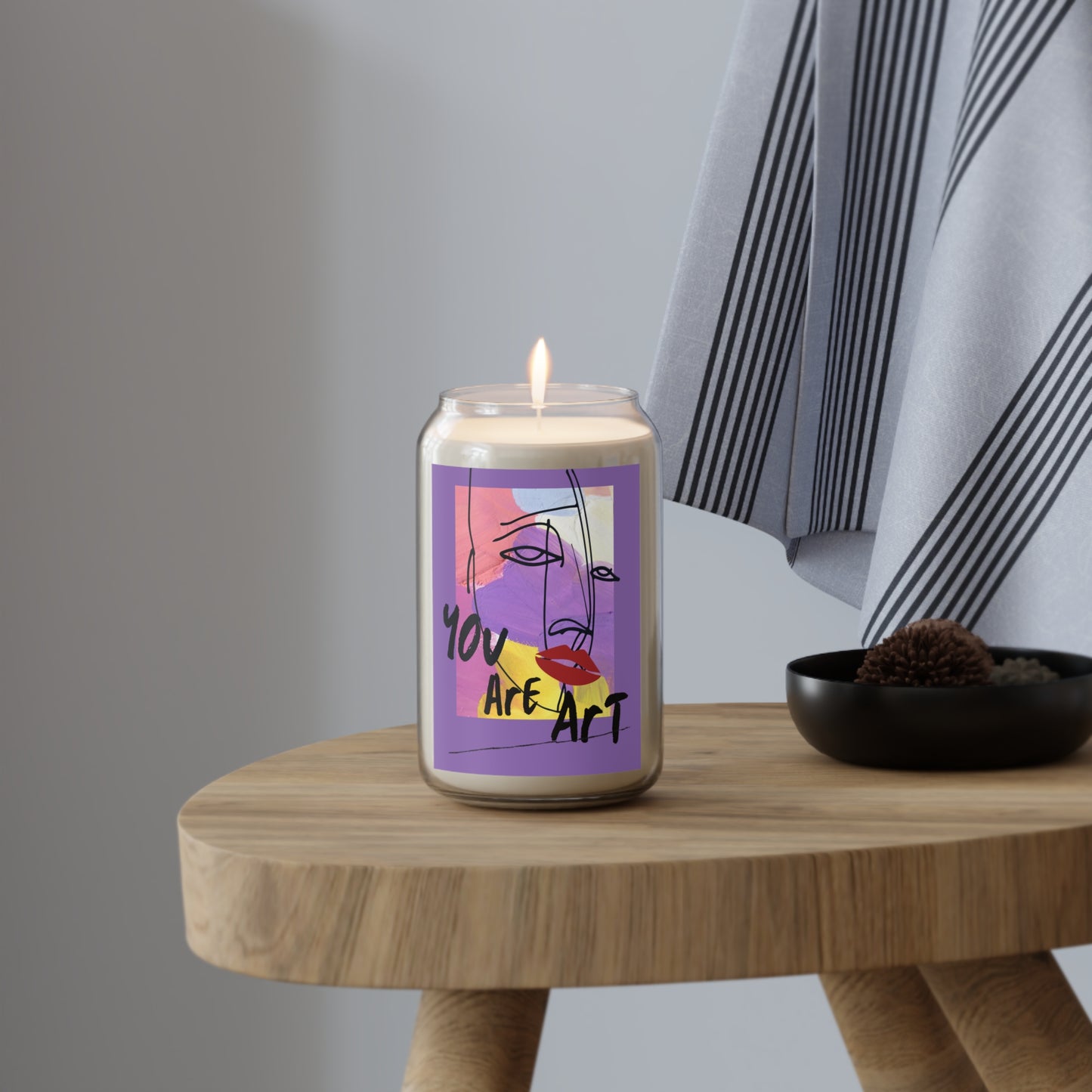 Artistic Scented Soy Candle - 'You Are Art', Aromatherapy Gift, Home Decor, Relaxation, Self-Care, Eco-Friendly Candle, Unique Gift