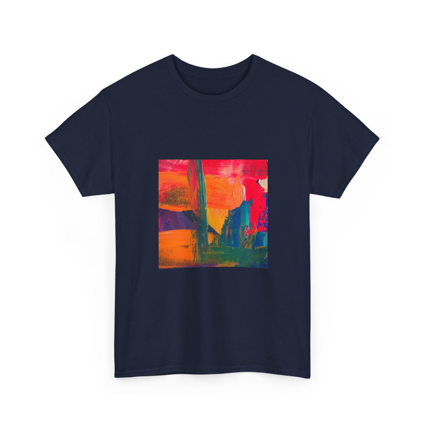 Vibrant Art Bird of Paradise Painting Tee for Creative Souls, Unisex Heavy Cotton T-Shirt, Artistic Gift
