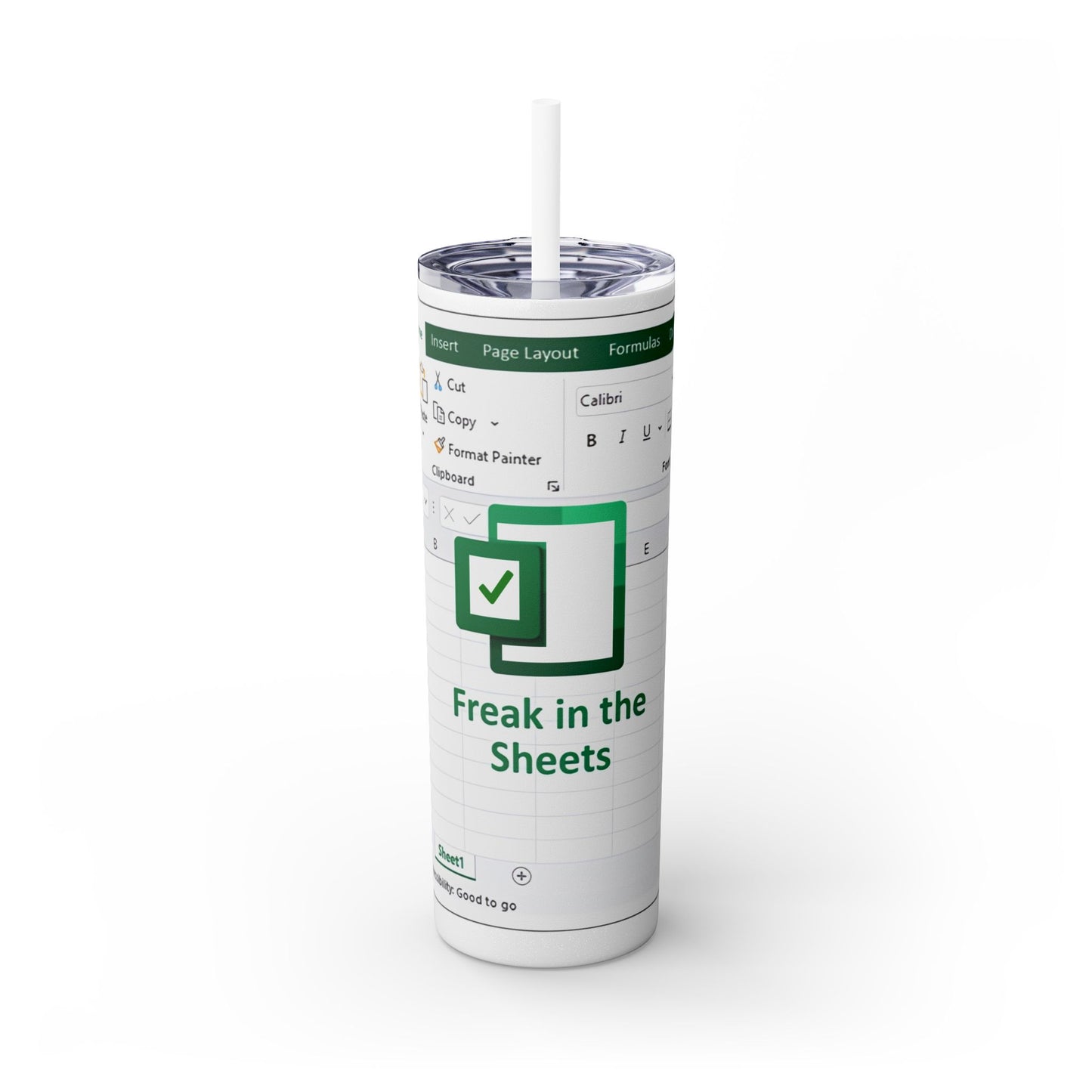 Freak in the Sheets Spreadsheet Themed Tumbler, 20oz Gift for Students, Accountants, Office Humor, Funny Drinkware