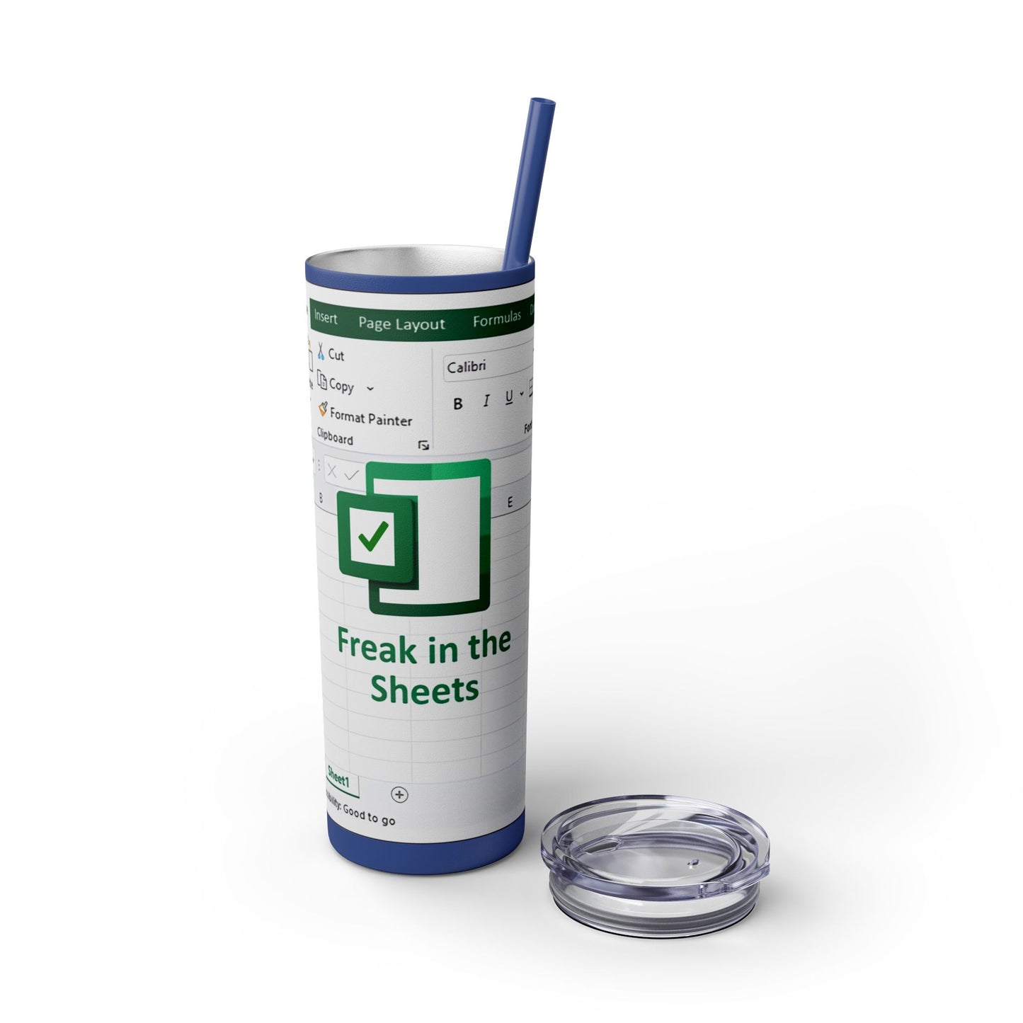 Freak in the Sheets Spreadsheet Themed Tumbler, 20oz Gift for Students, Accountants, Office Humor, Funny Drinkware