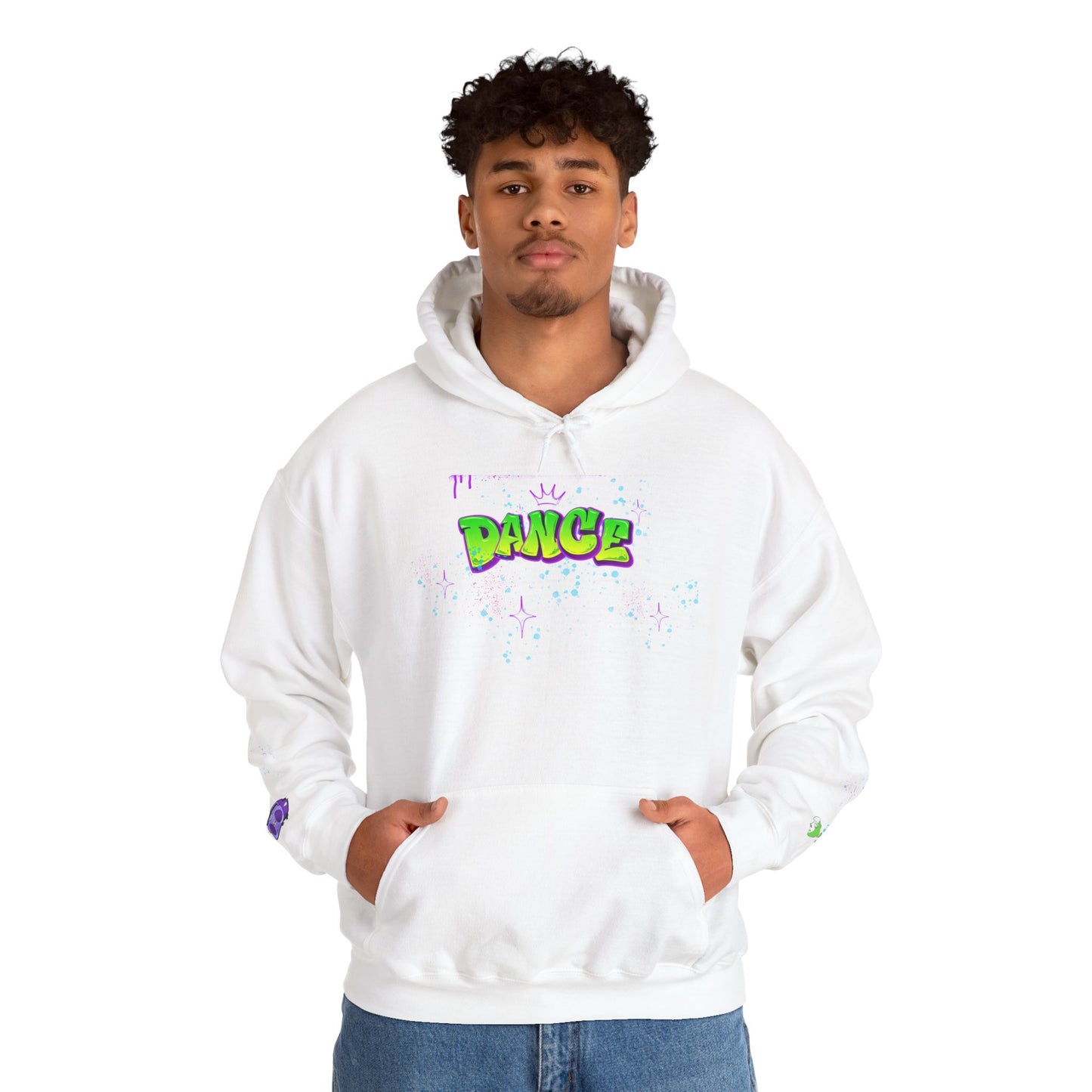 Colorful Dance Hoodie for Creative Spirits, Cozy Unisex Hooded Sweatshirt, Perfect for Parties, Dance Classes, Gifts