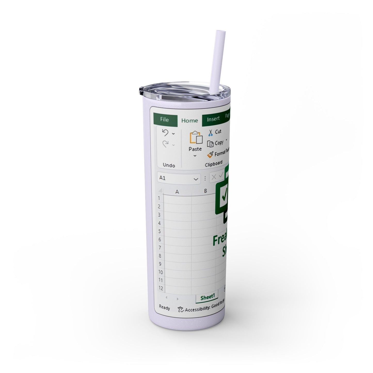 Freak in the Sheets Spreadsheet Themed Tumbler, 20oz Gift for Students, Accountants, Office Humor, Funny Drinkware