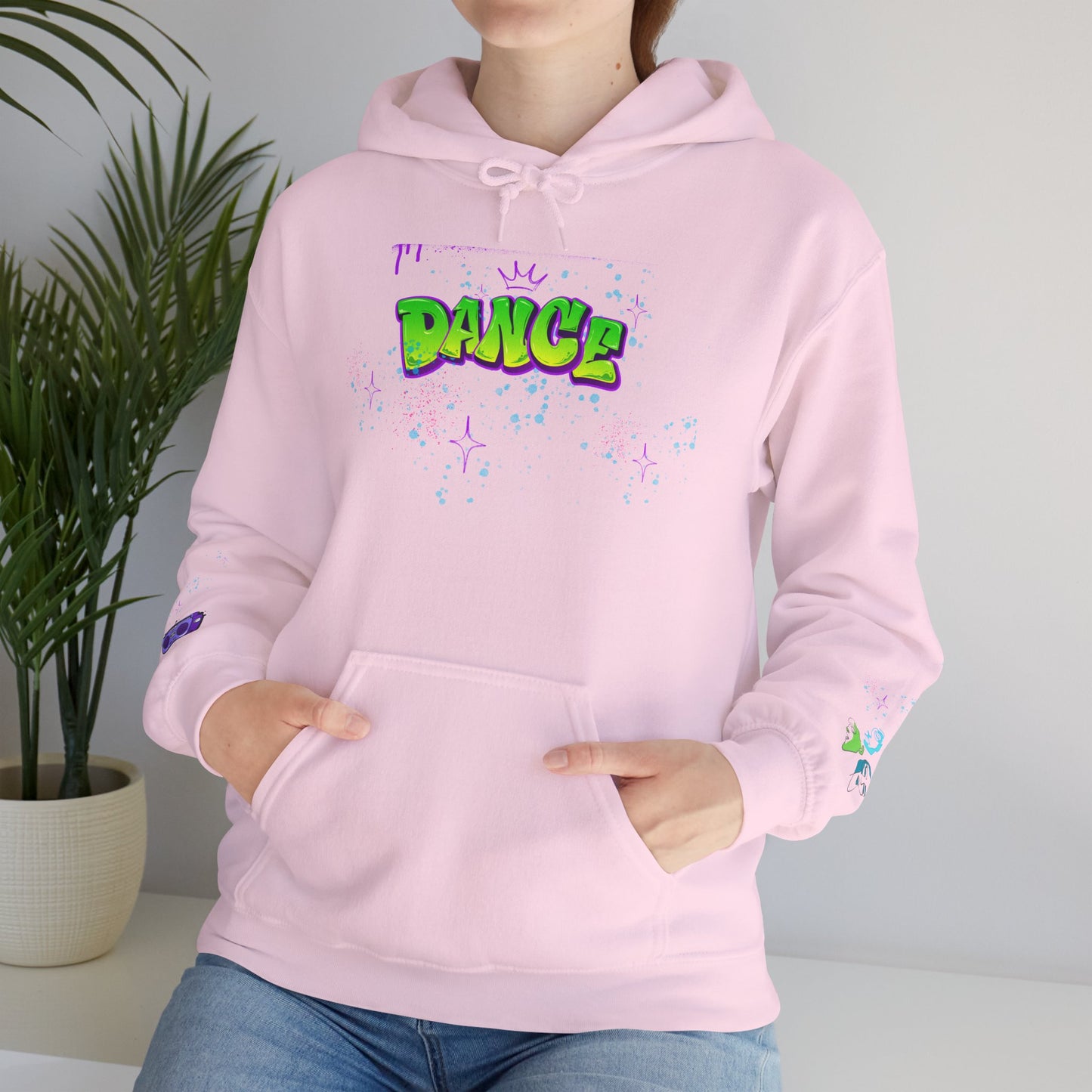 Colorful Dance Hoodie for Creative Spirits, Cozy Unisex Hooded Sweatshirt, Perfect for Parties, Dance Classes, Gifts