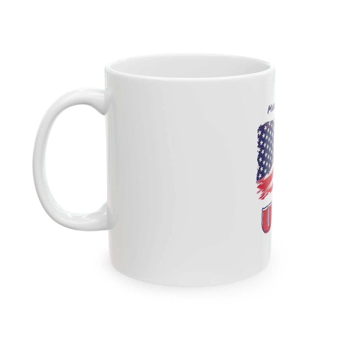 USA Flag Ceramic Mug - Made in the USA Coffee Cup, Patriotic Gift, 4th of July Decor, American Pride Mug, Customizable Drinkware
