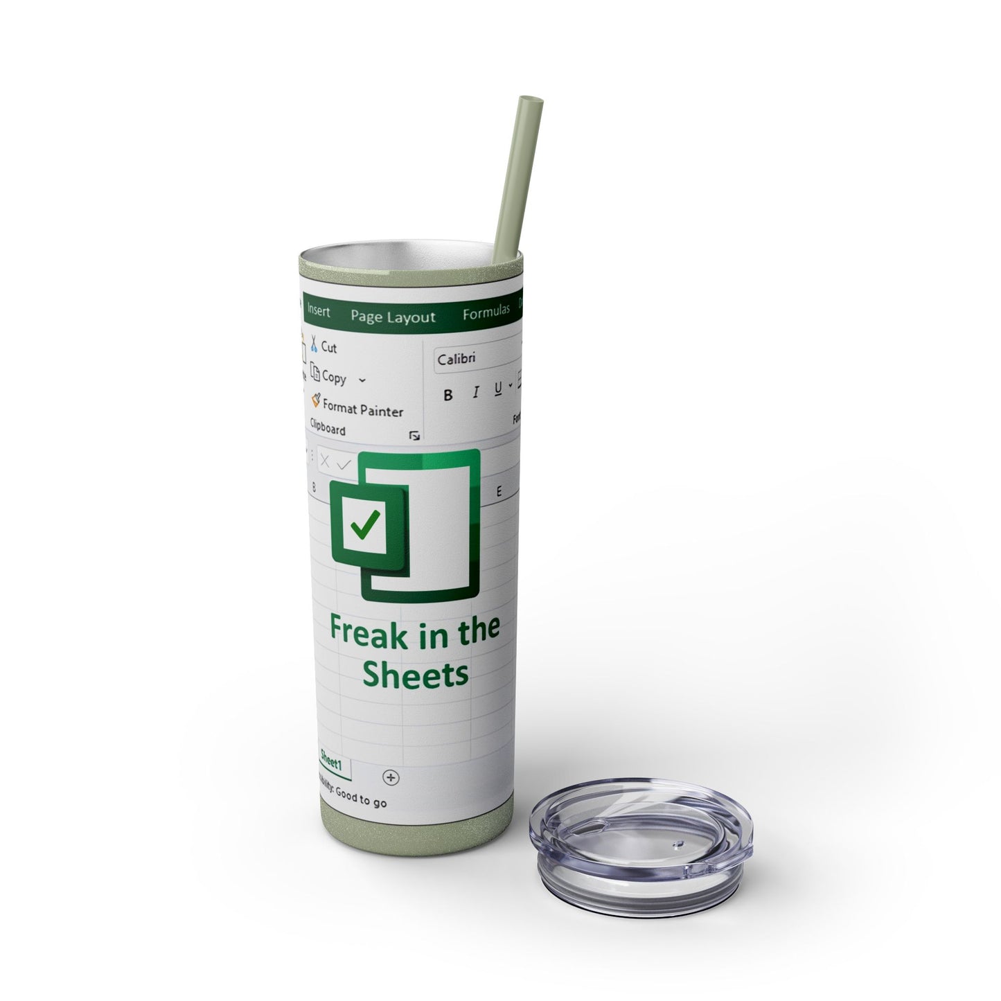 Freak in the Sheets Spreadsheet Themed Tumbler, 20oz Gift for Students, Accountants, Office Humor, Funny Drinkware