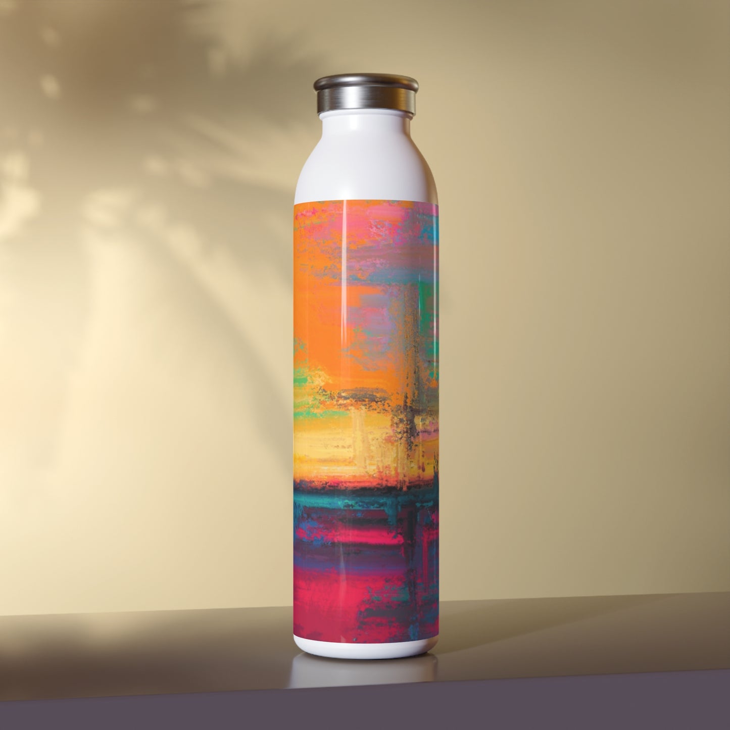 Vibrant Slim Water Bottle | Colorful Reusable Hydration | Eco-Friendly Travel Mug | Fitness Gift | Beach Lover's Essentials