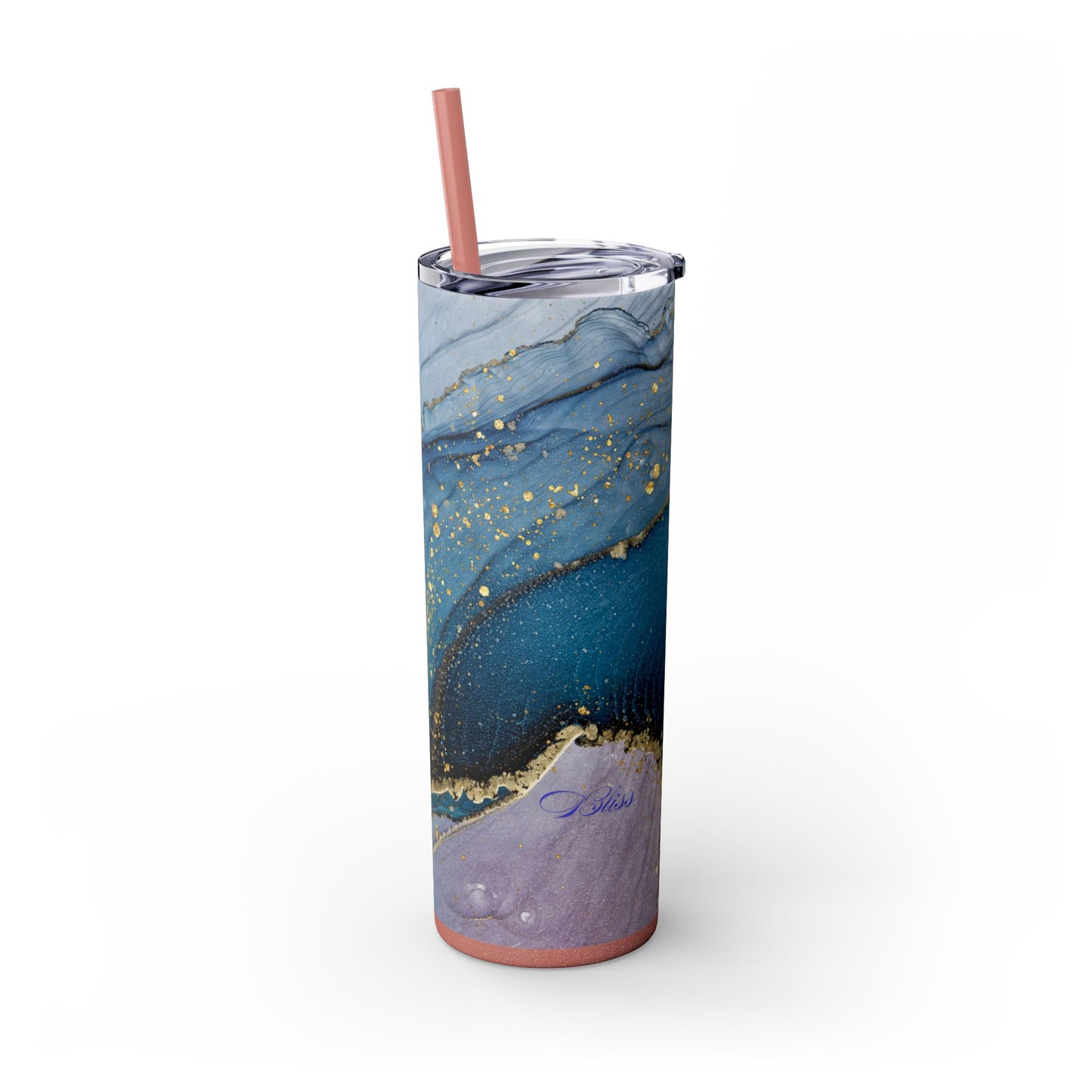 Elegant Blue Marble Skinny Tumbler, 20oz - Stylish Drinkware for Daily Use, Gifts, Celebrations, Eco-Friendly, Travel Mug