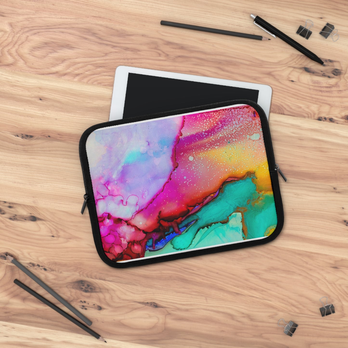 Colorful Abstract Laptop Sleeve, Artistic Tech Case, Creative Computer Bag, Vibrant Gift for Students, Unique Laptop Protector