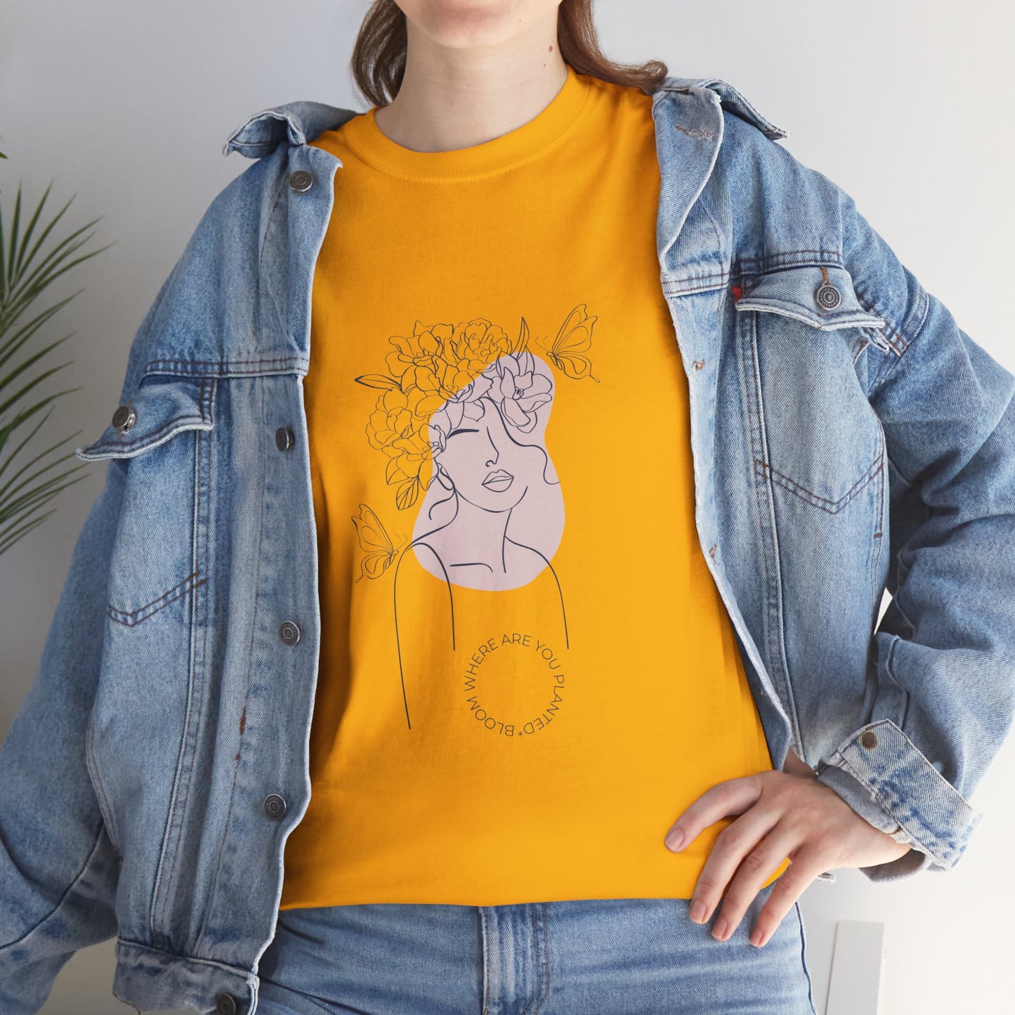Bloom Where You Are Planted Chic Inspirational Quote Tee, Inspirational Cotton T-Shirt, Casual Graphic Tee, Vintage Style Unisex Shirt, Gift for Her