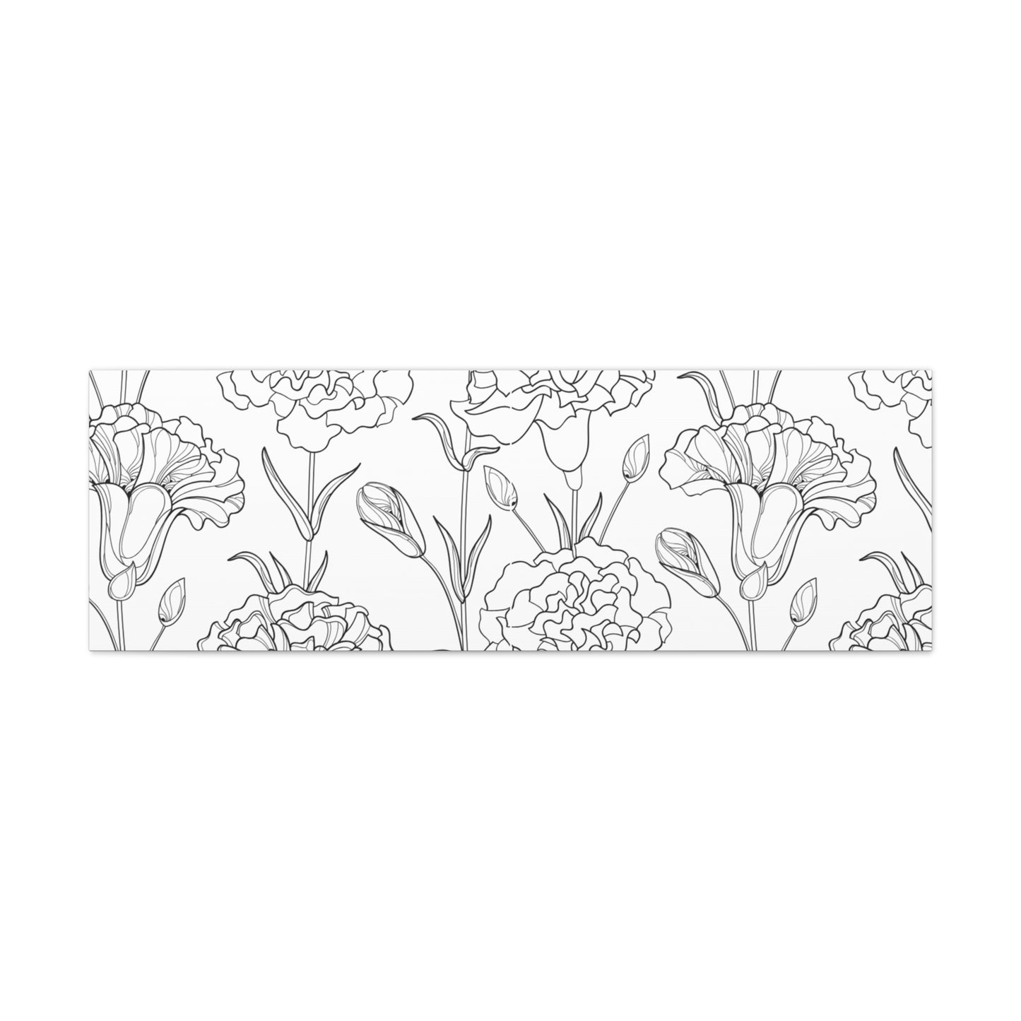 Floral Canvas Art, Stretched Wall Decor, Home Gift, Botanical Print, Modern Design, Matte Finish