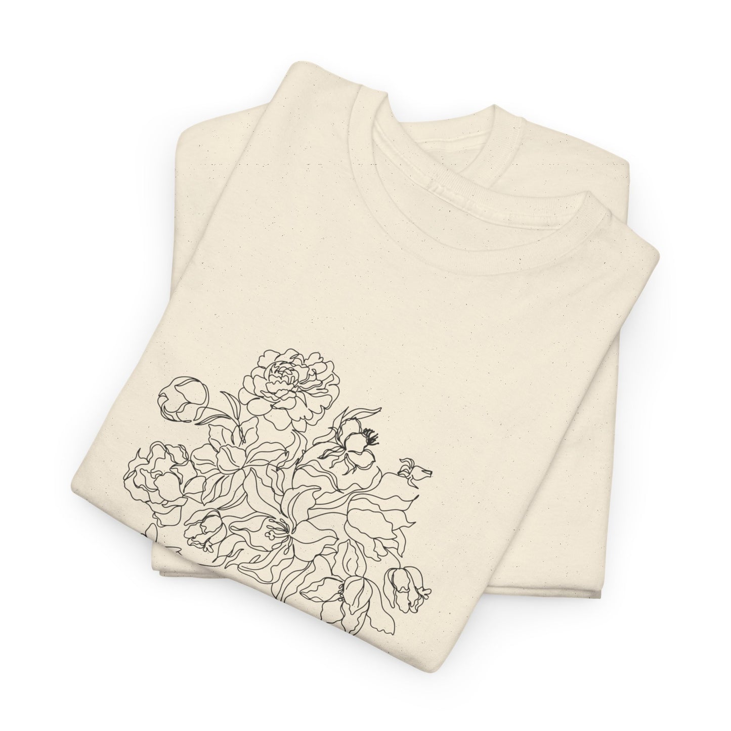 SHE Floral Love Unisex Heavy Cotton Tee, Casual T-Shirt, Gift for Her, Summer Fashion, Relaxed Fit Tee