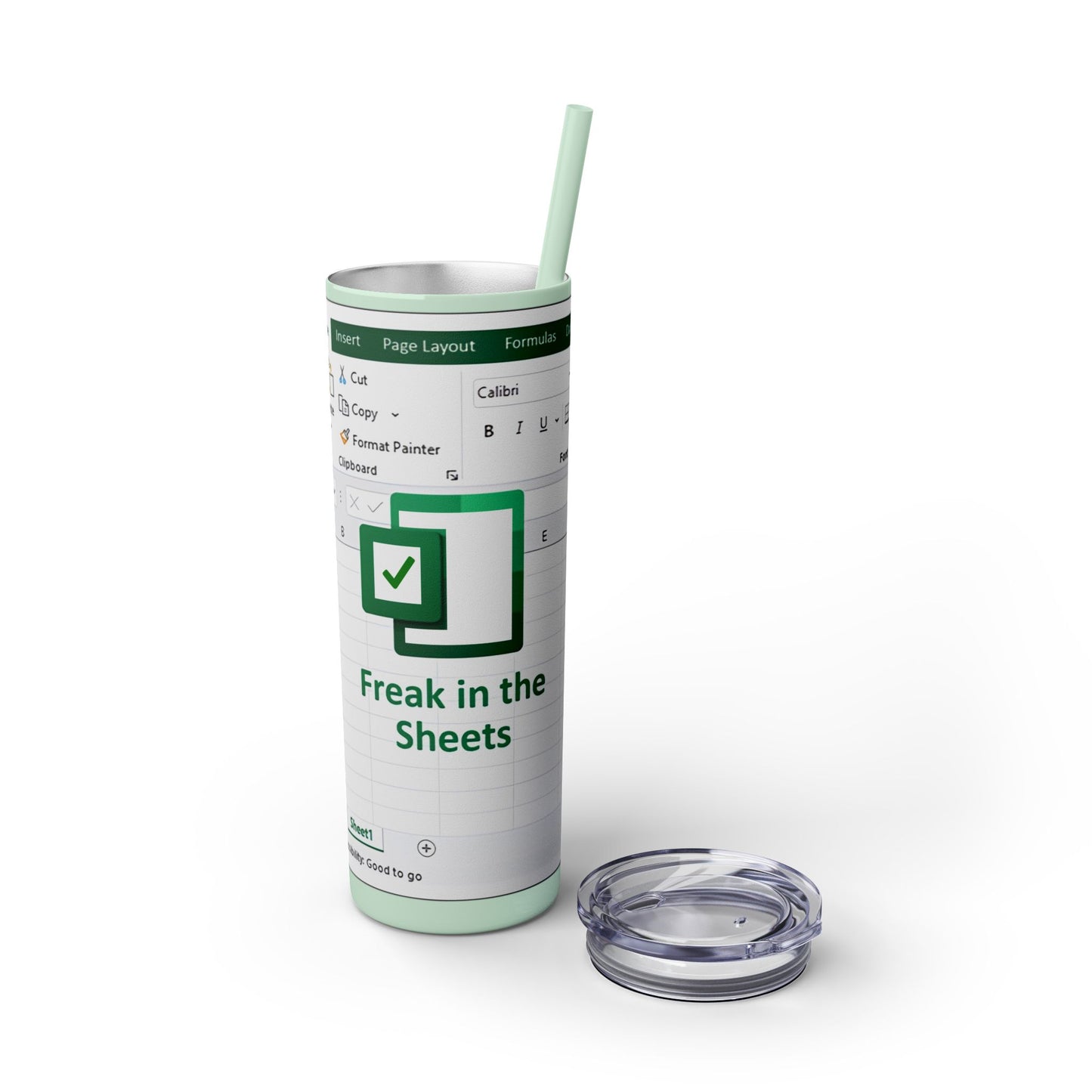 Freak in the Sheets Spreadsheet Themed Tumbler, 20oz Gift for Students, Accountants, Office Humor, Funny Drinkware