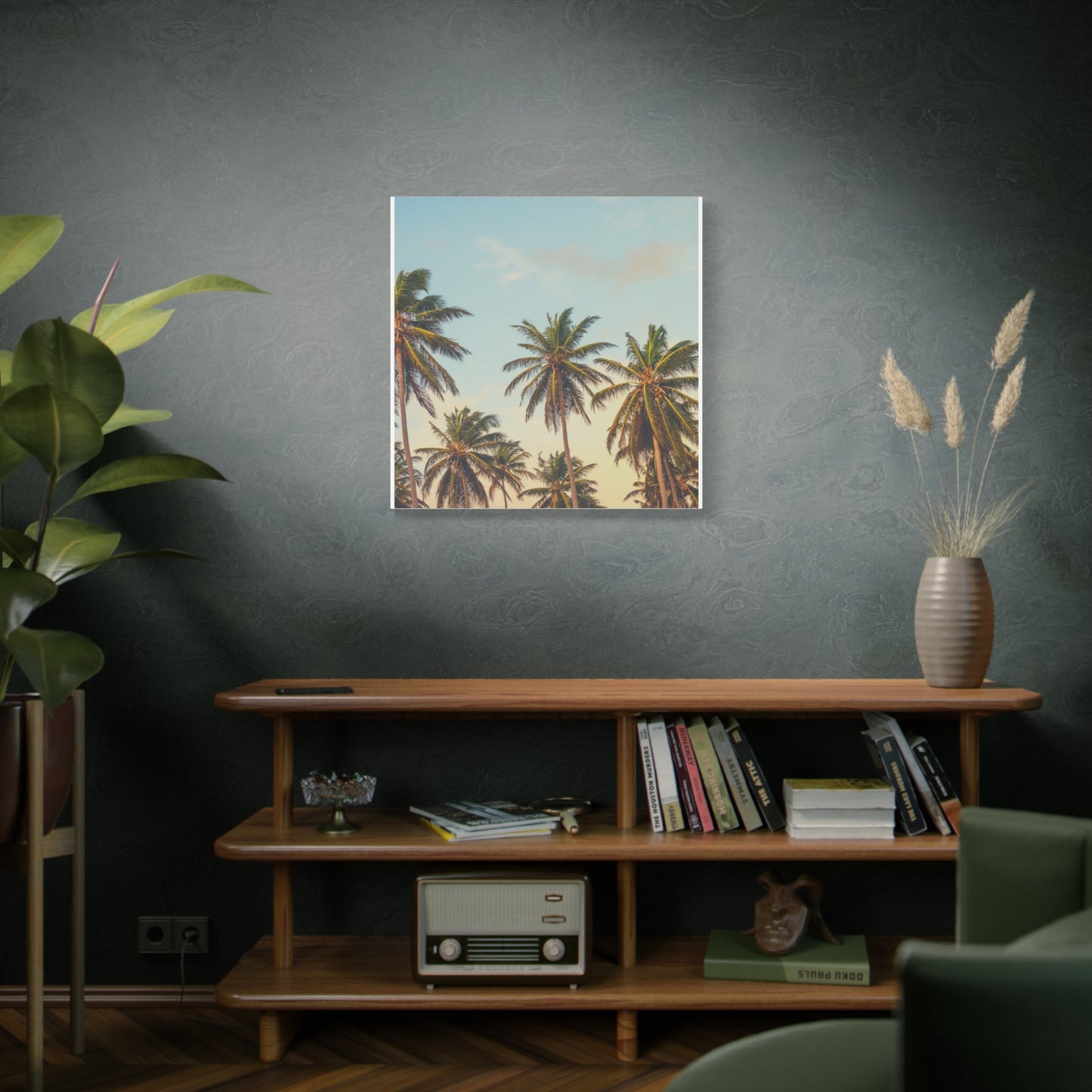 Tropical Palm Tree Canvas Print, City of Angeles Tropical Wall Art, Los Angeles Beach Decor, California Nature Photography, Home Decoration, Gift for Beach Lovers