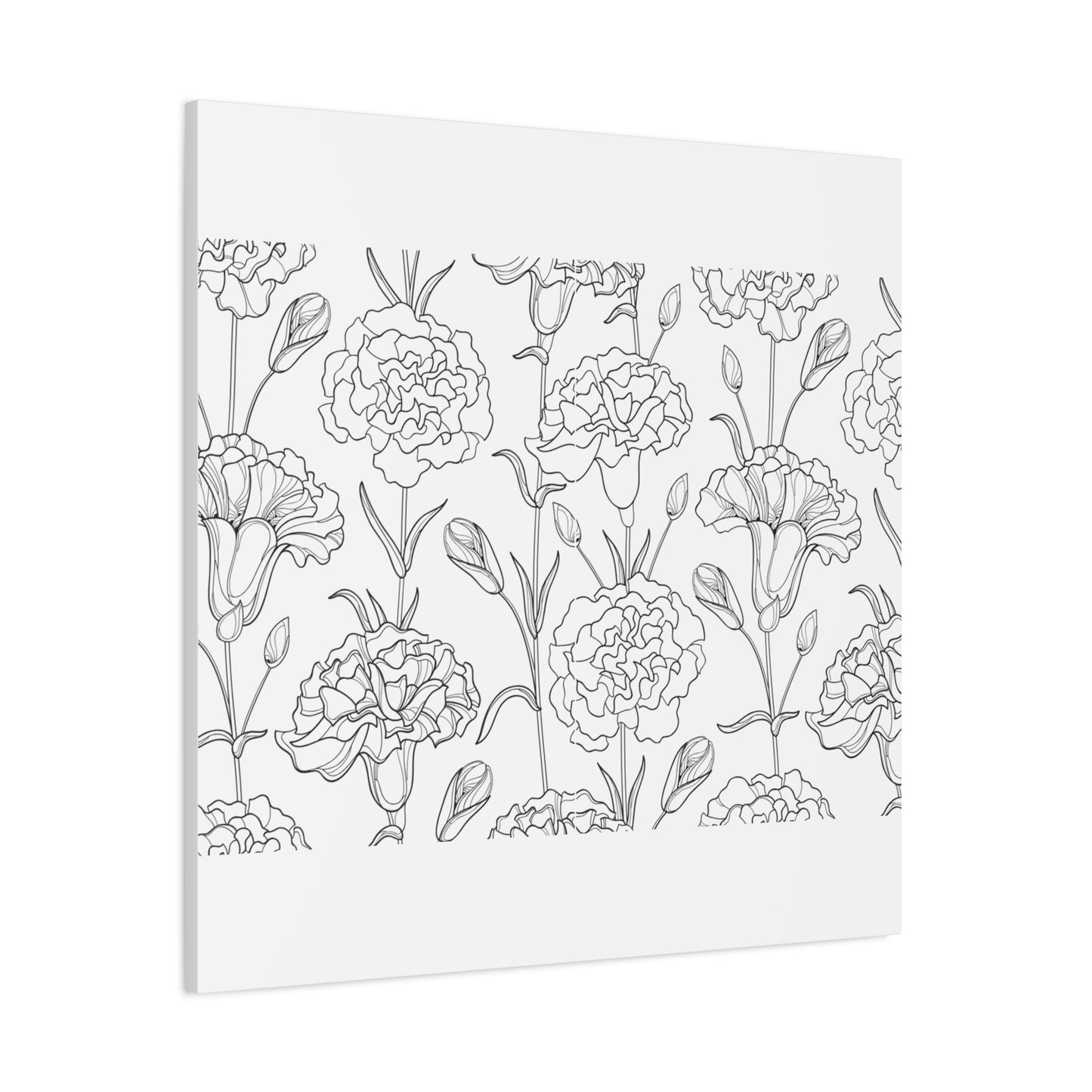 Floral Canvas Art, Stretched Wall Decor, Home Gift, Botanical Print, Modern Design, Matte Finish