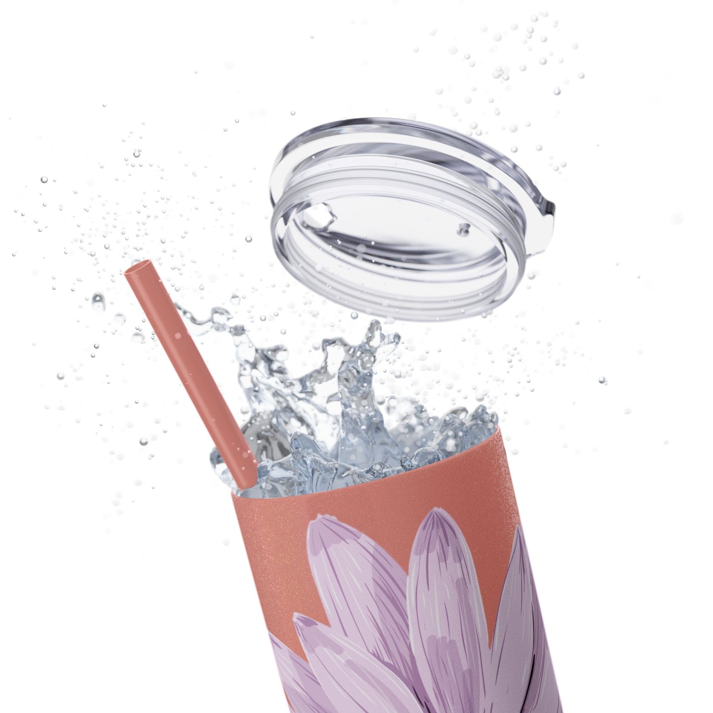 Floral Skinny Tumbler, 20oz - Stylish Drinkware for Home, Office, Gifts, Party Favors, Spring Decor