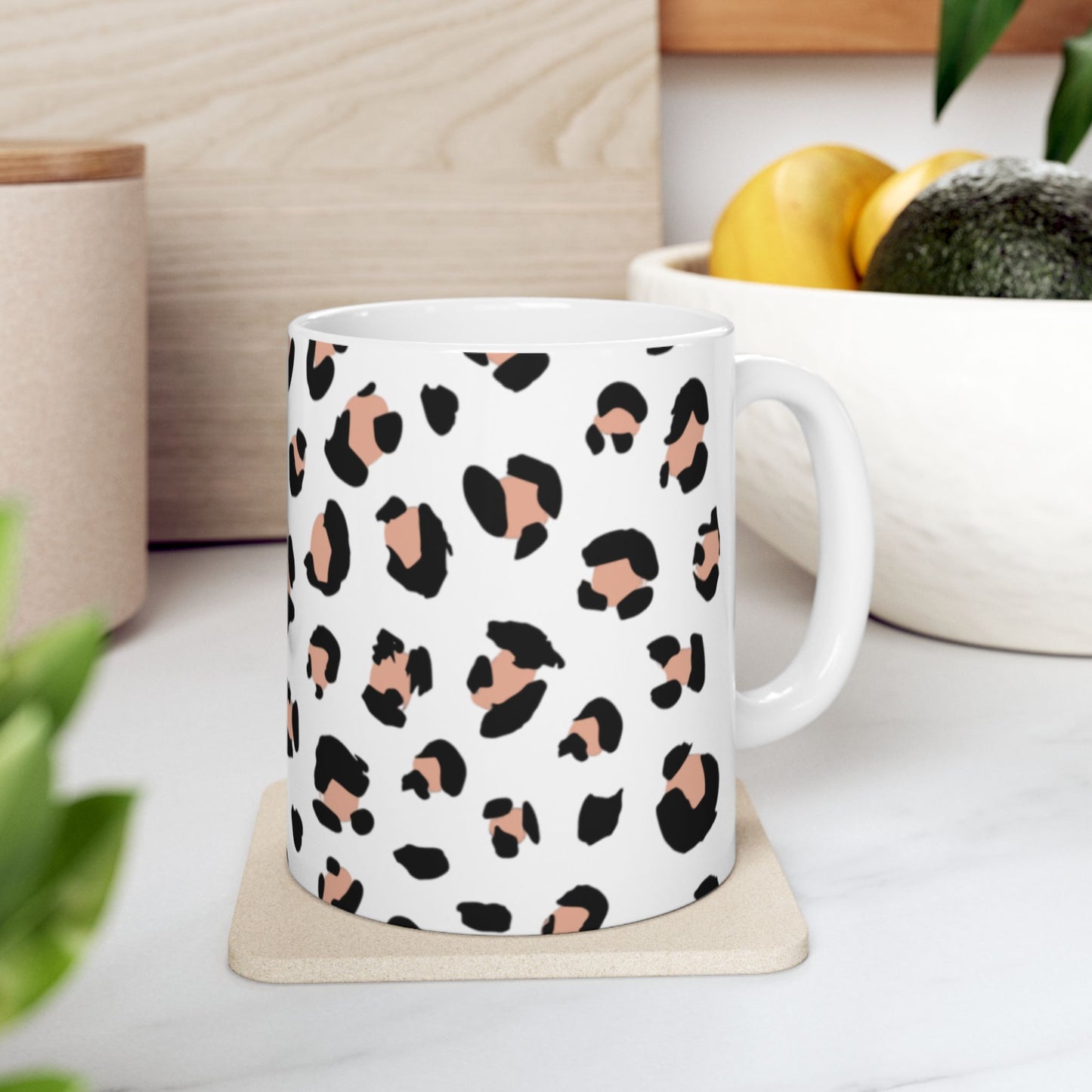 Leopard Print Ceramic Mug - Trendy Coffee Cup, Animal Print Gift, Home Decor, Kitchenware, Perfect for Birthdays, Holidays