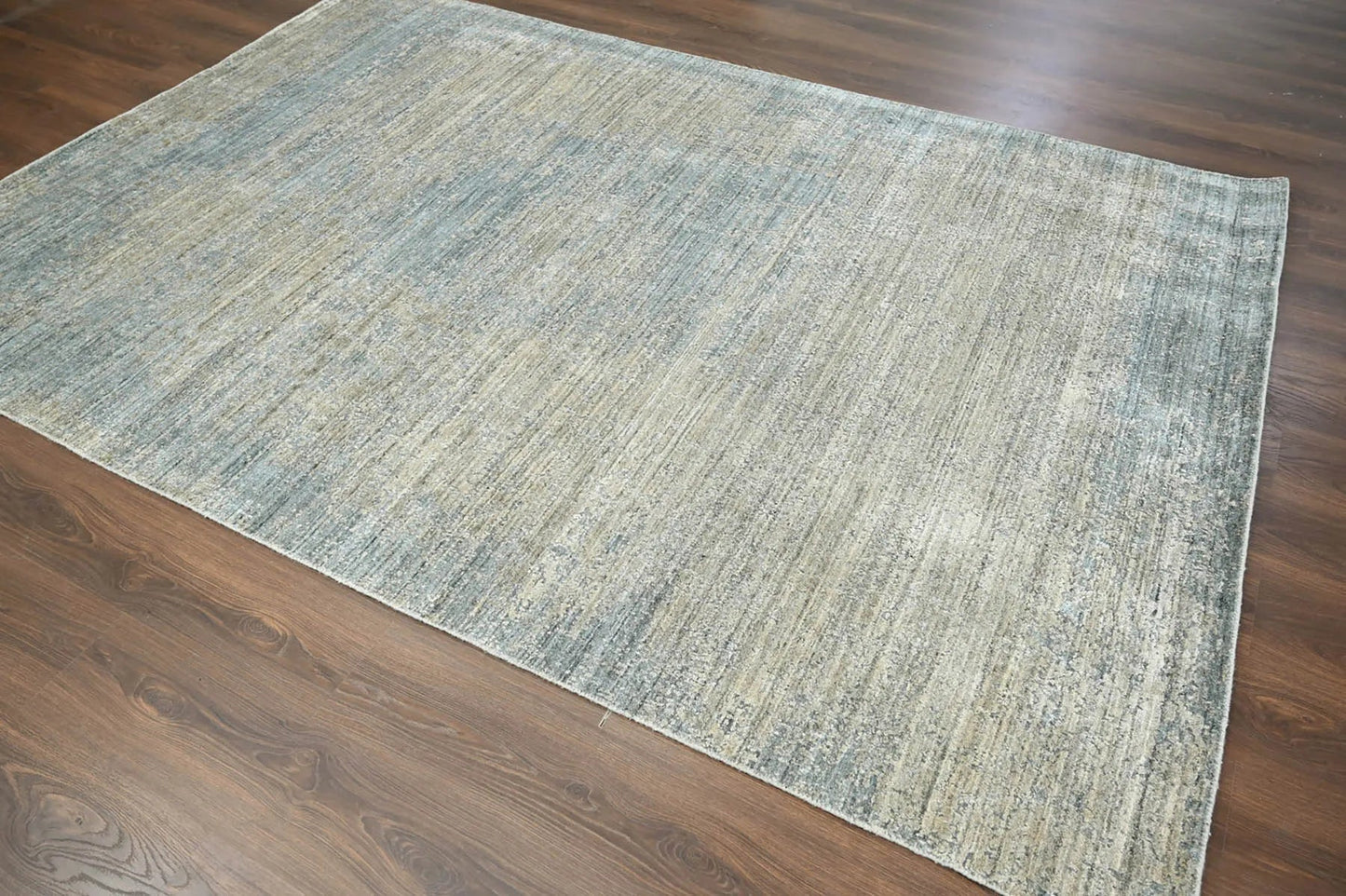 6x9 Gray, Beige Hand Knotted Hand Made 100% Wool Modern & Contemporary Oriental Area Rug-4