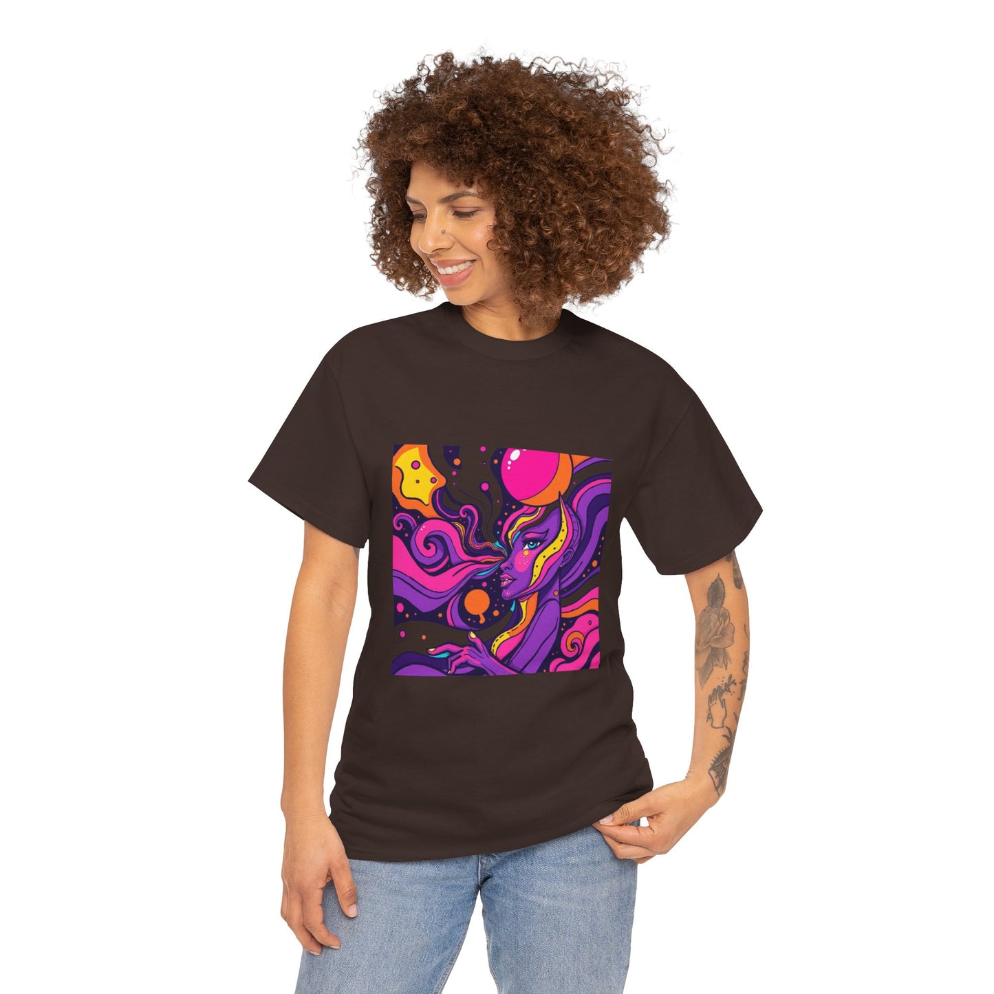 Vibrant Psychedelic Art Tee, Bohemian Graphic T-Shirt, Unisex Cotton Tee, Fashionable Casual Wear, Perfect Gift for Art Lovers